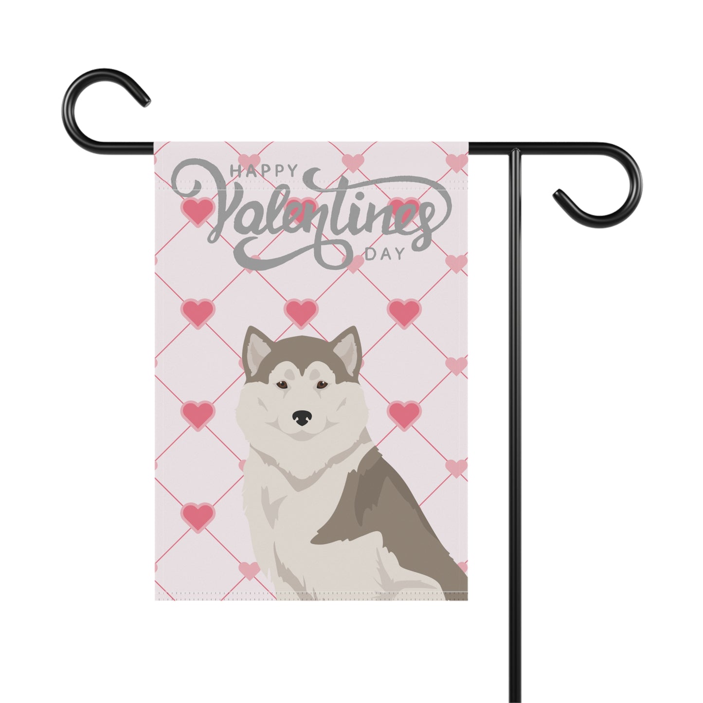 Greenland Dog Valentines Day Garden Flag