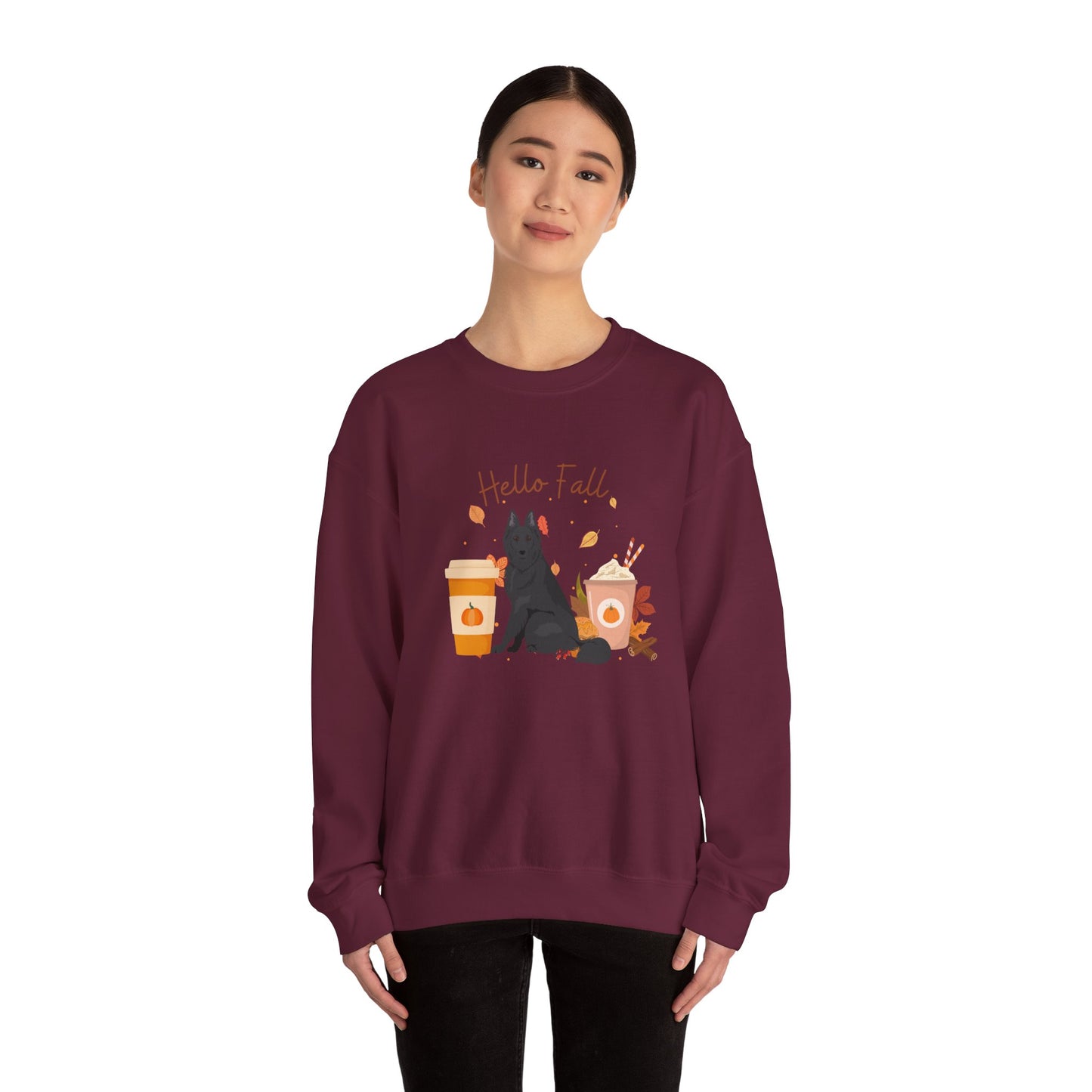 Belgian Shepherd Dog Fall Halloween Unisex Heavy Blend Crewneck Sweatshirt