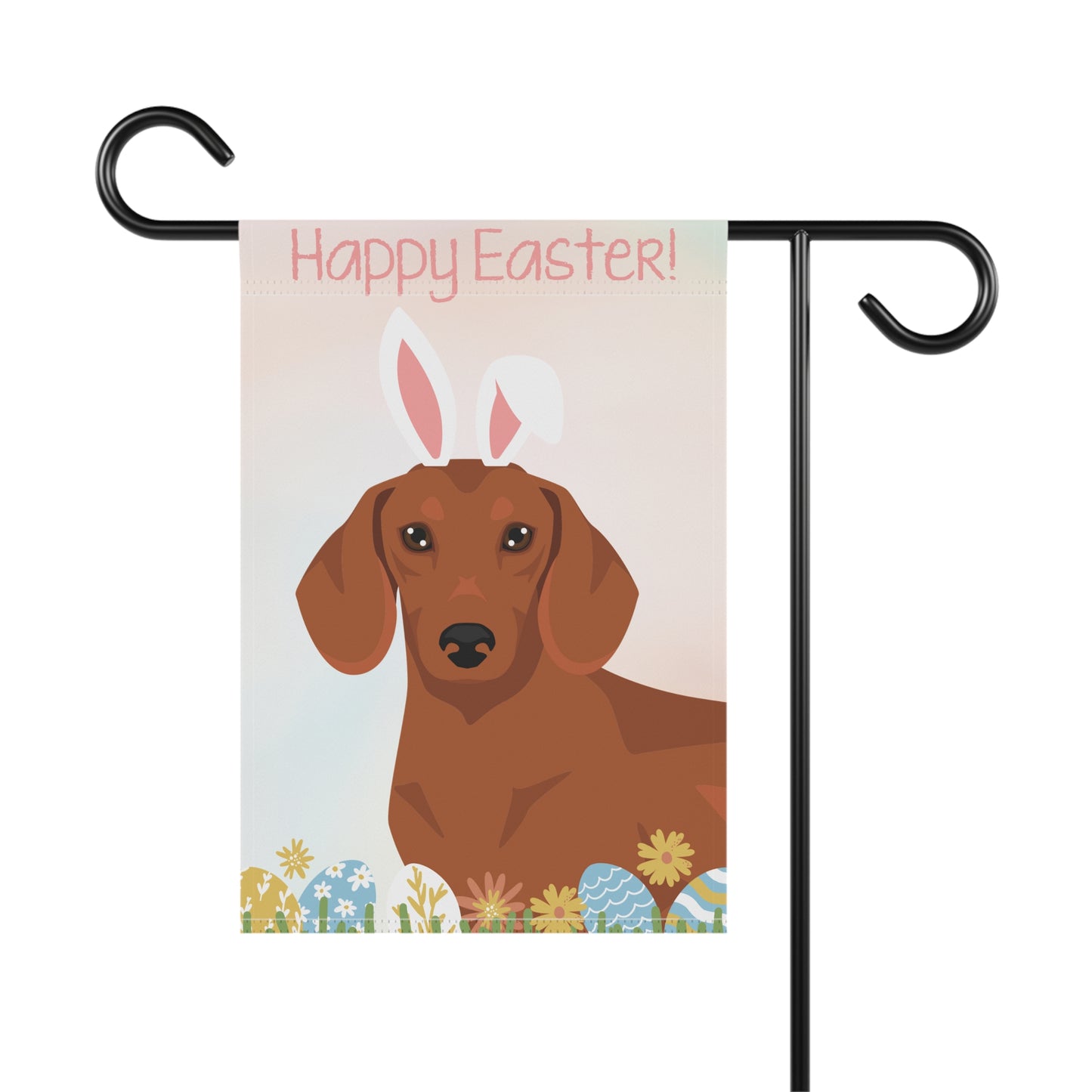 Dachshund Dog Happy Easter Garden Flag