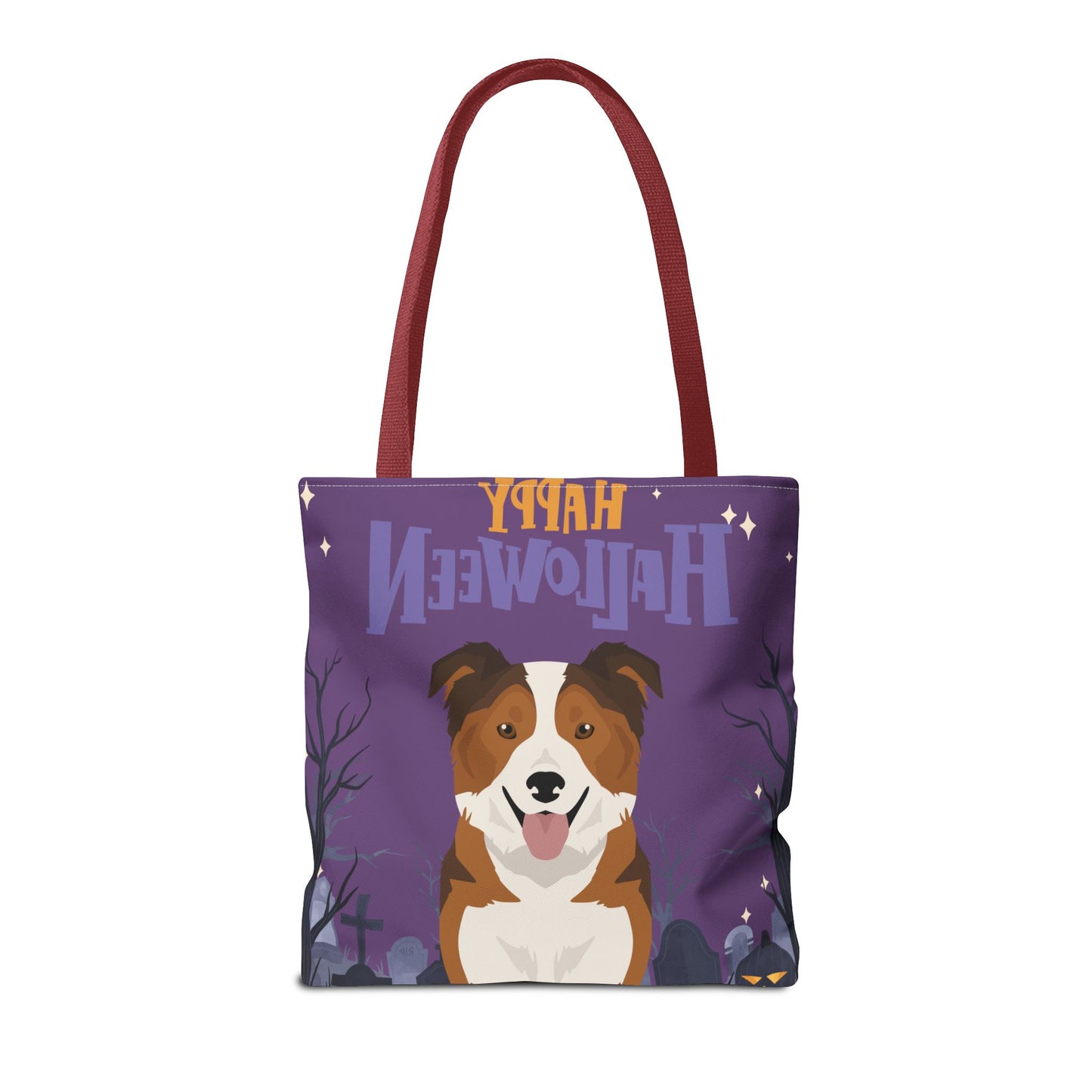 Border Collie Dog Happy Halloween Tote Bag 16x16