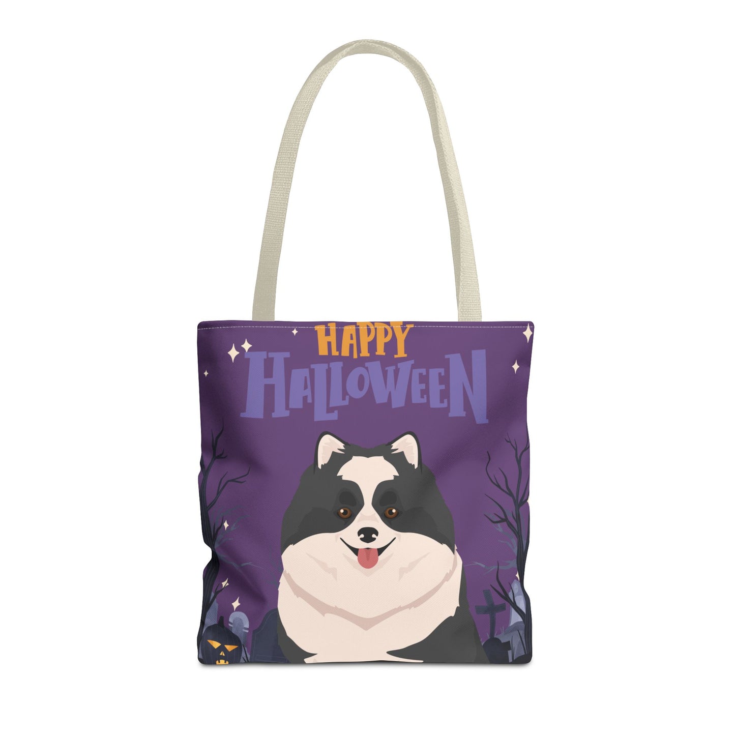 Pomeranian Dog Happy Halloween Tote Bag 16x16