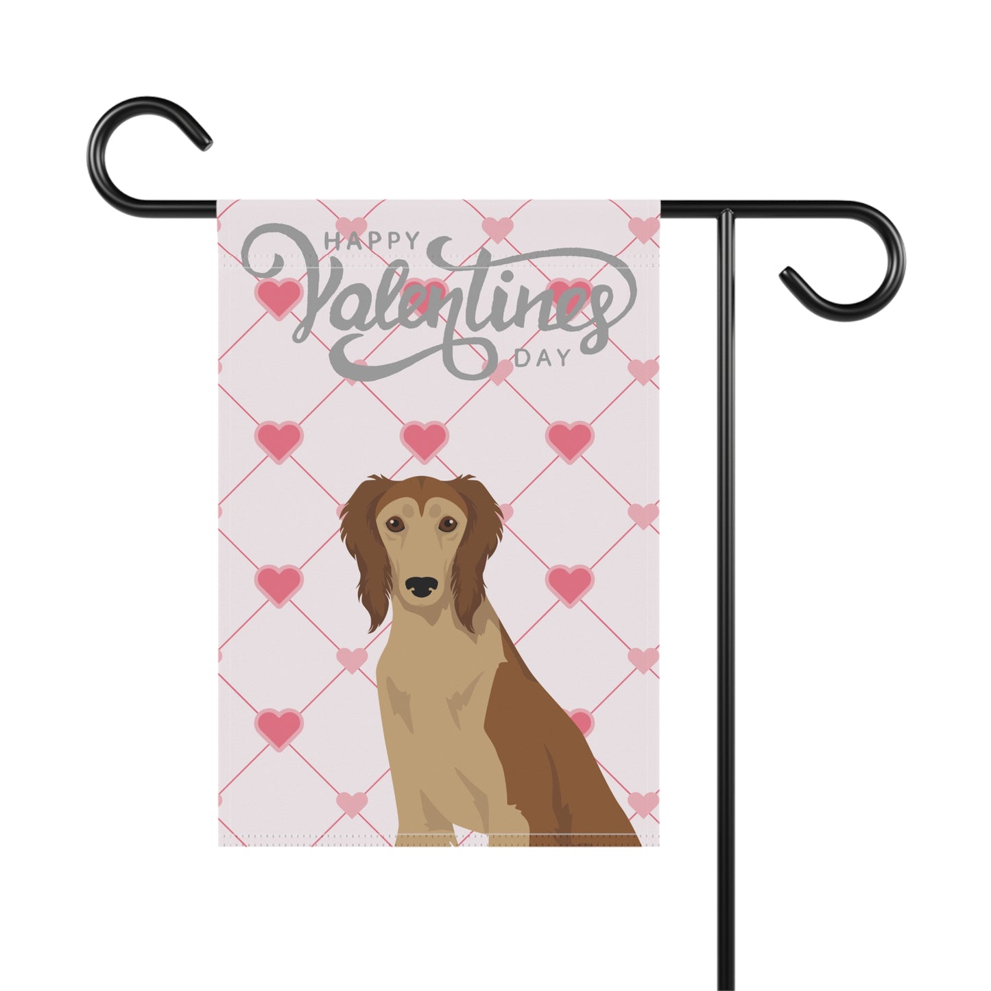 Saluki Dog Valentines Day Garden Flag