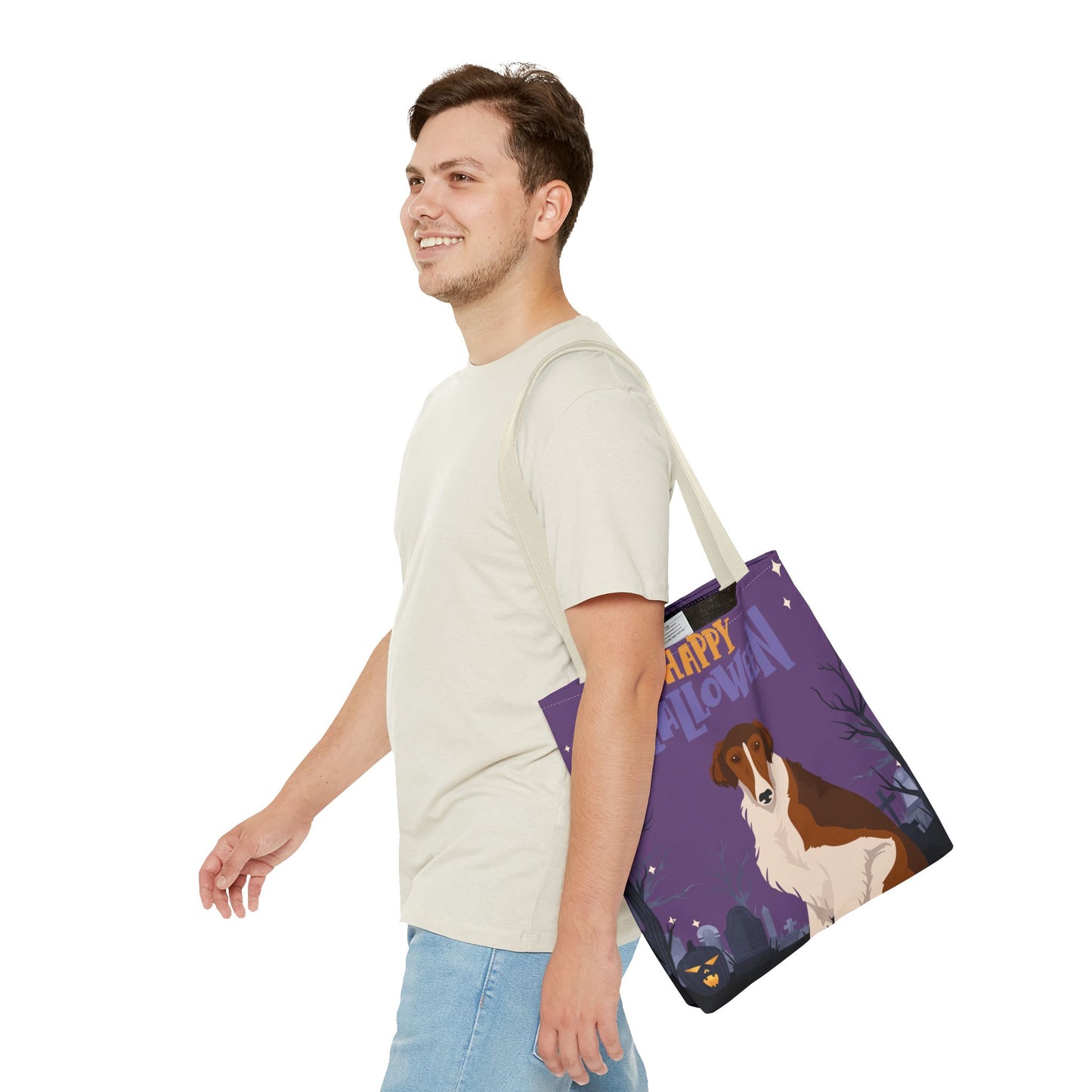 Borzoi Dog Happy Halloween Tote Bag 16x16