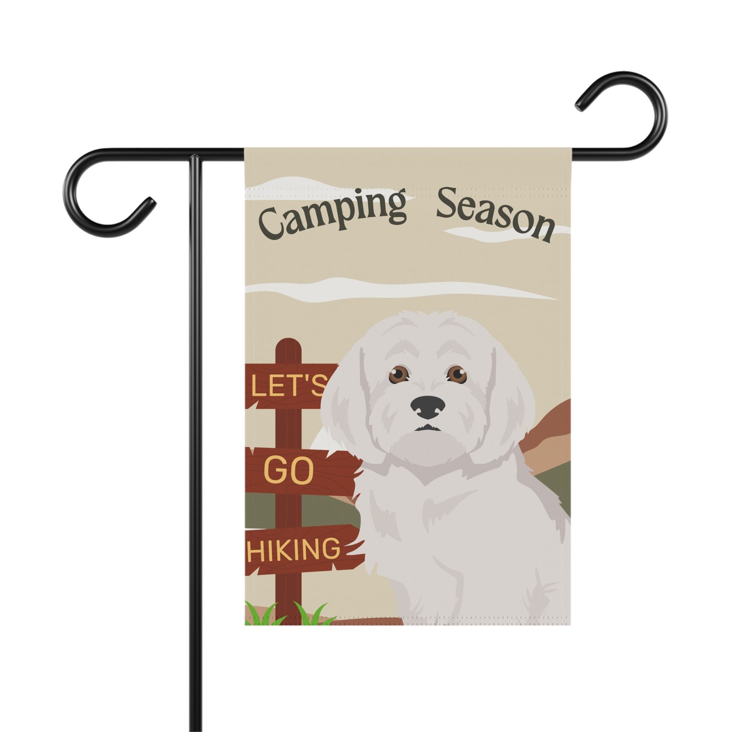 Maltese Dog Camping Garden Flag