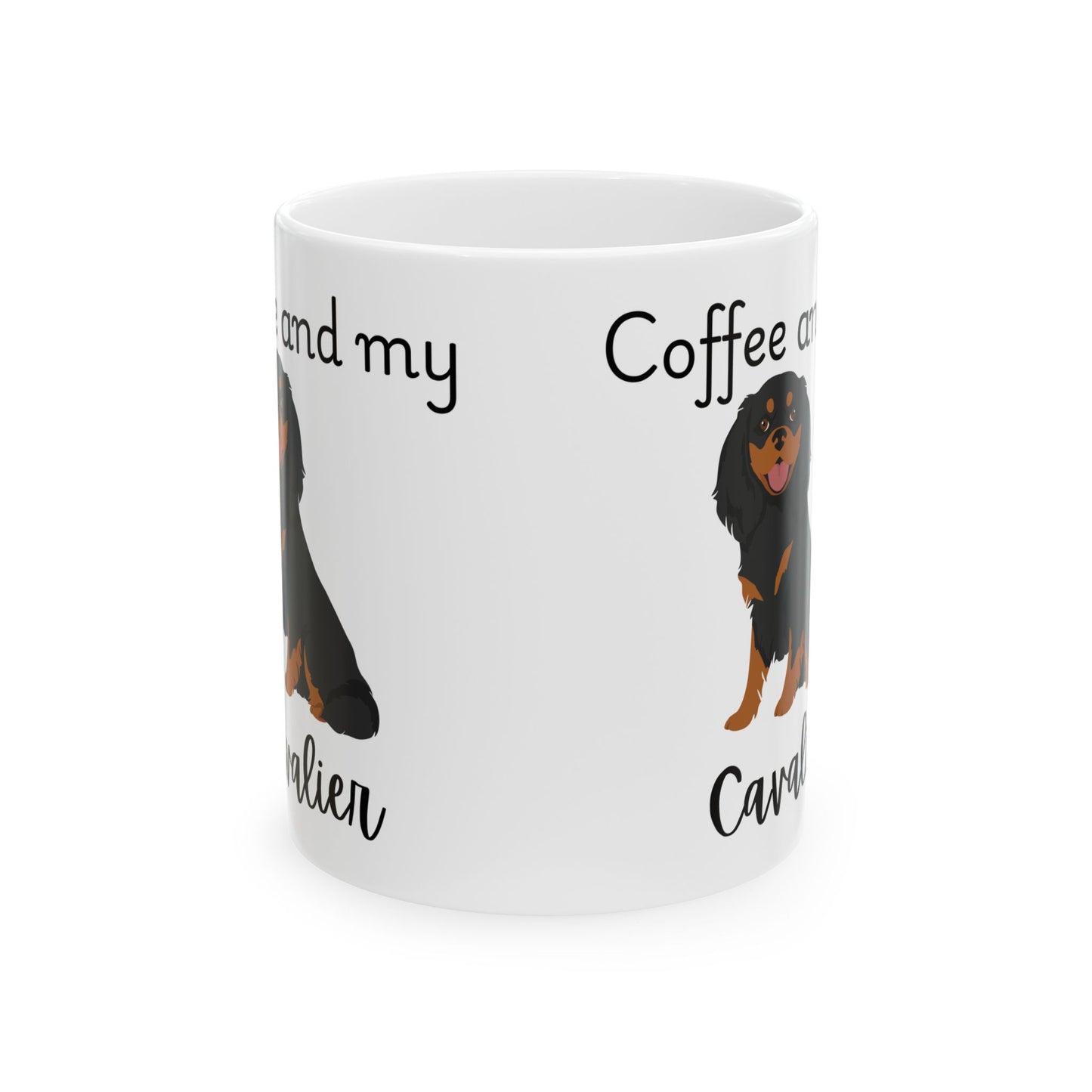 Coffee and My Cavalier Ceramic Mug | Dog Lover Gift, Pet Owner Cup, Cute Mug for Dog Moms, Funny Mug for Coffee Lovers