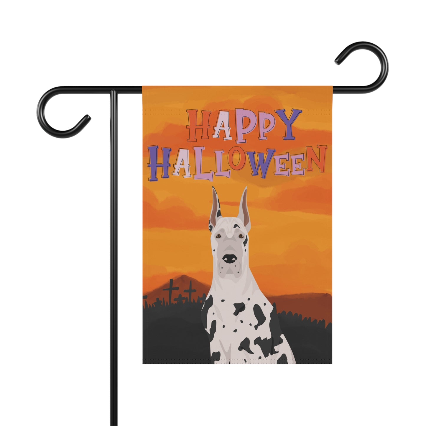 Great Dane Dog Halloween Garden Flag