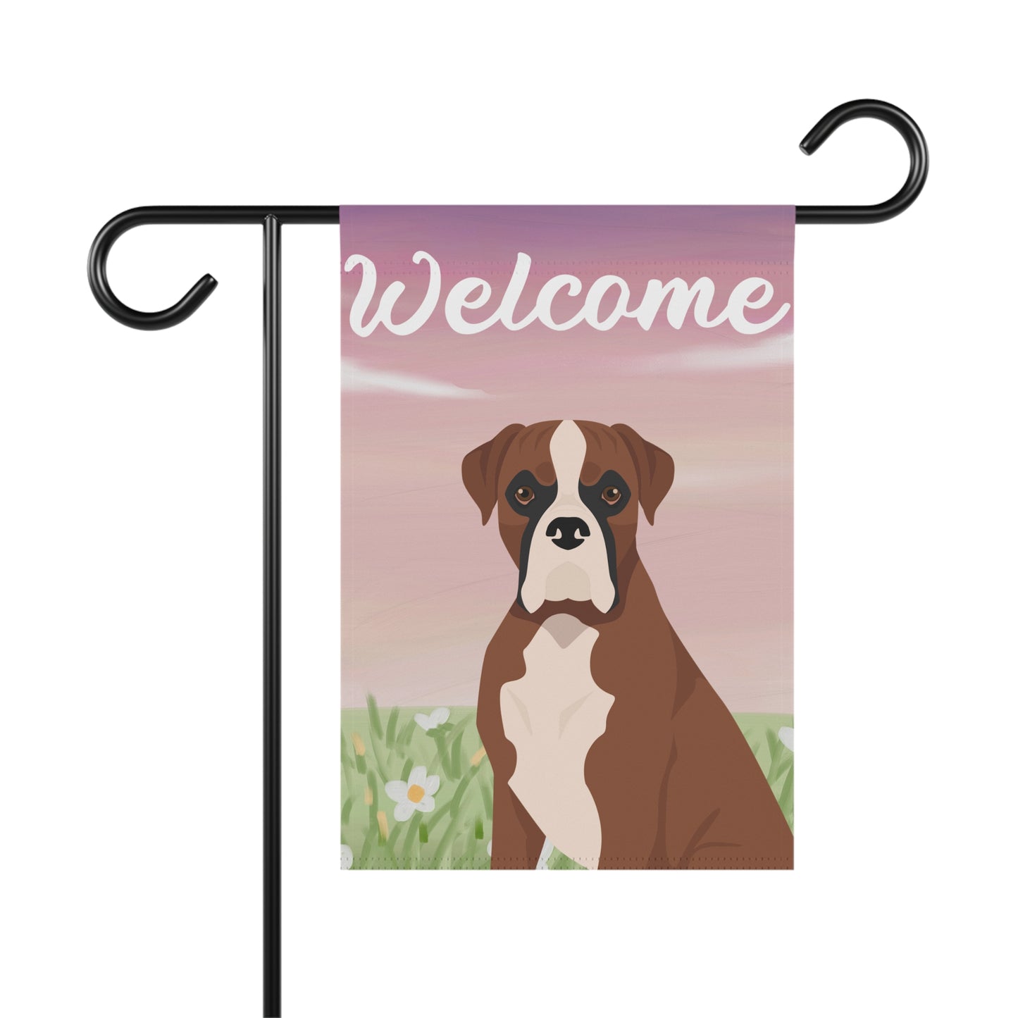 Boxer Dog Welcome Garden Flag