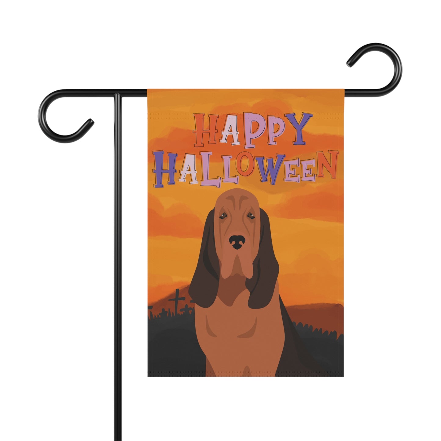 Bloodhound Dog Halloween Garden Flag