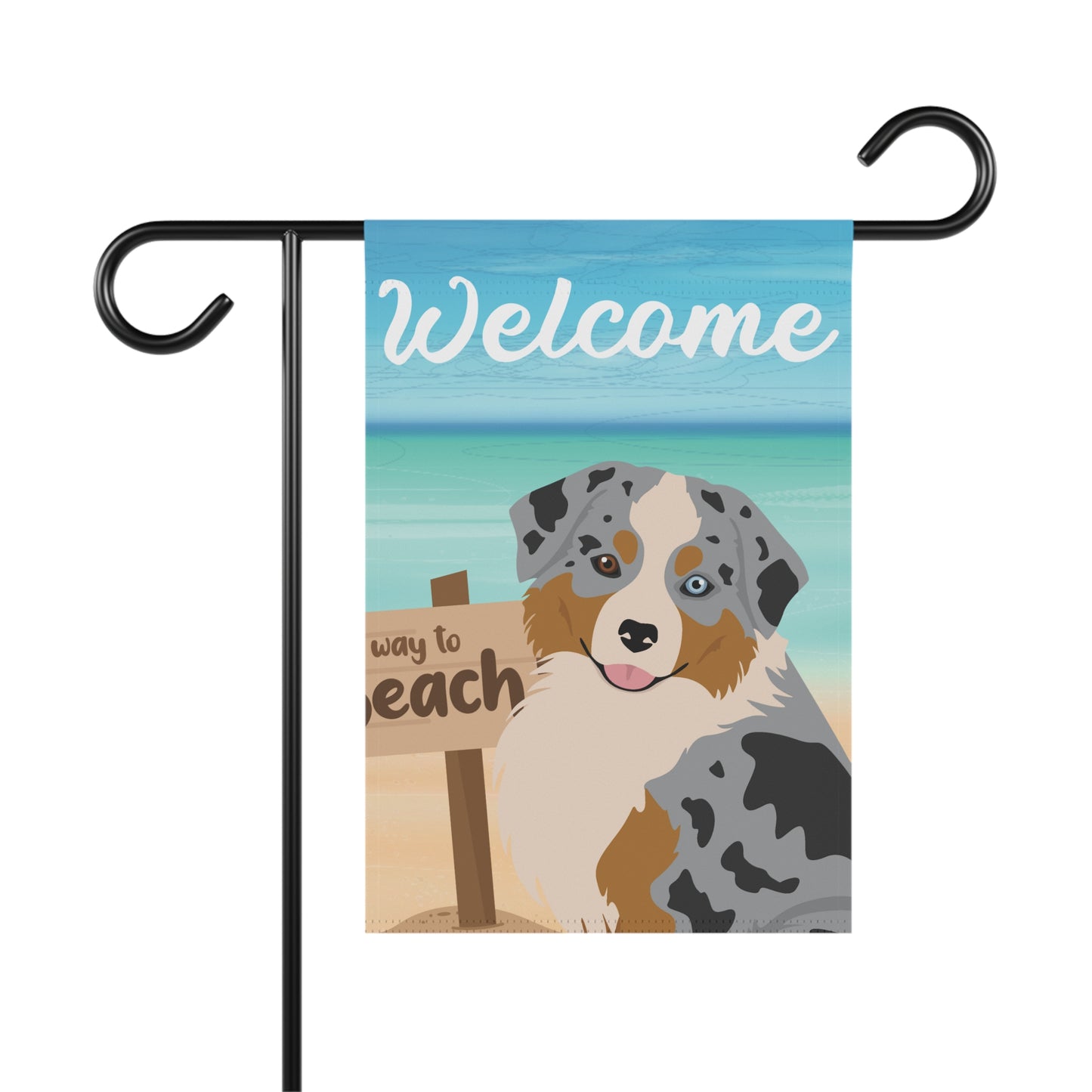 Miniature American Shepherd Dog Garden Flag