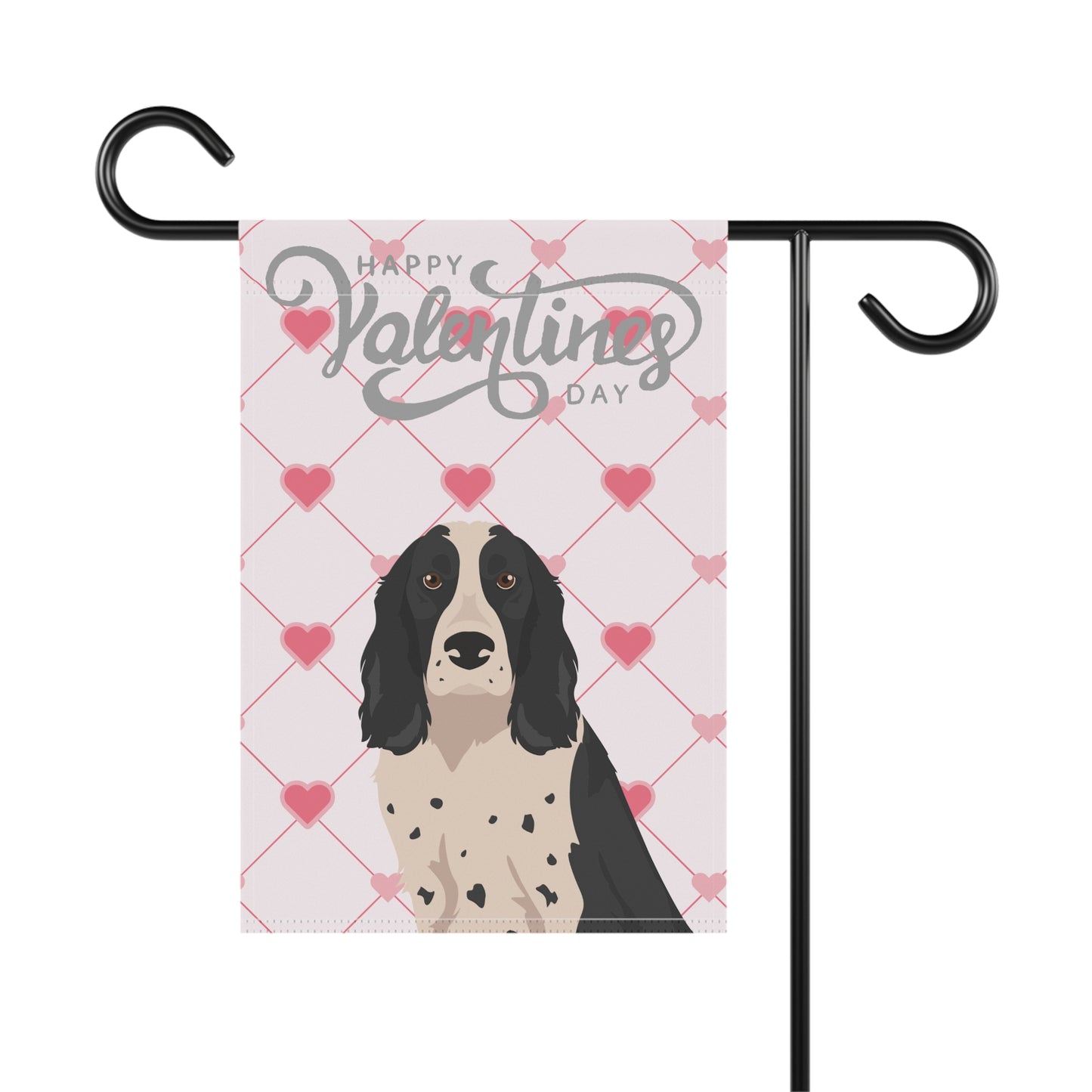 Russian Spaniel Dog Valentines Day Garden Flag