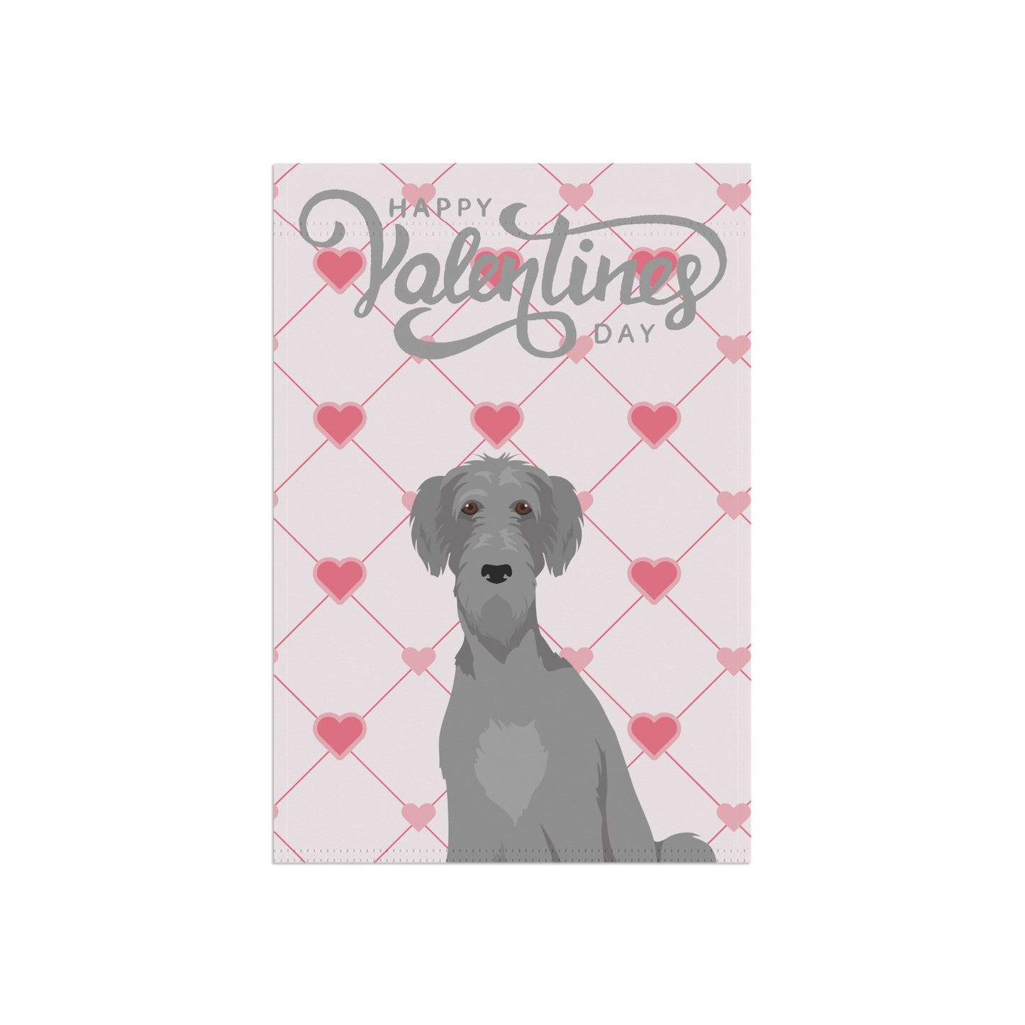 Irish Wolfhound Dog Valentines Day Garden Flag