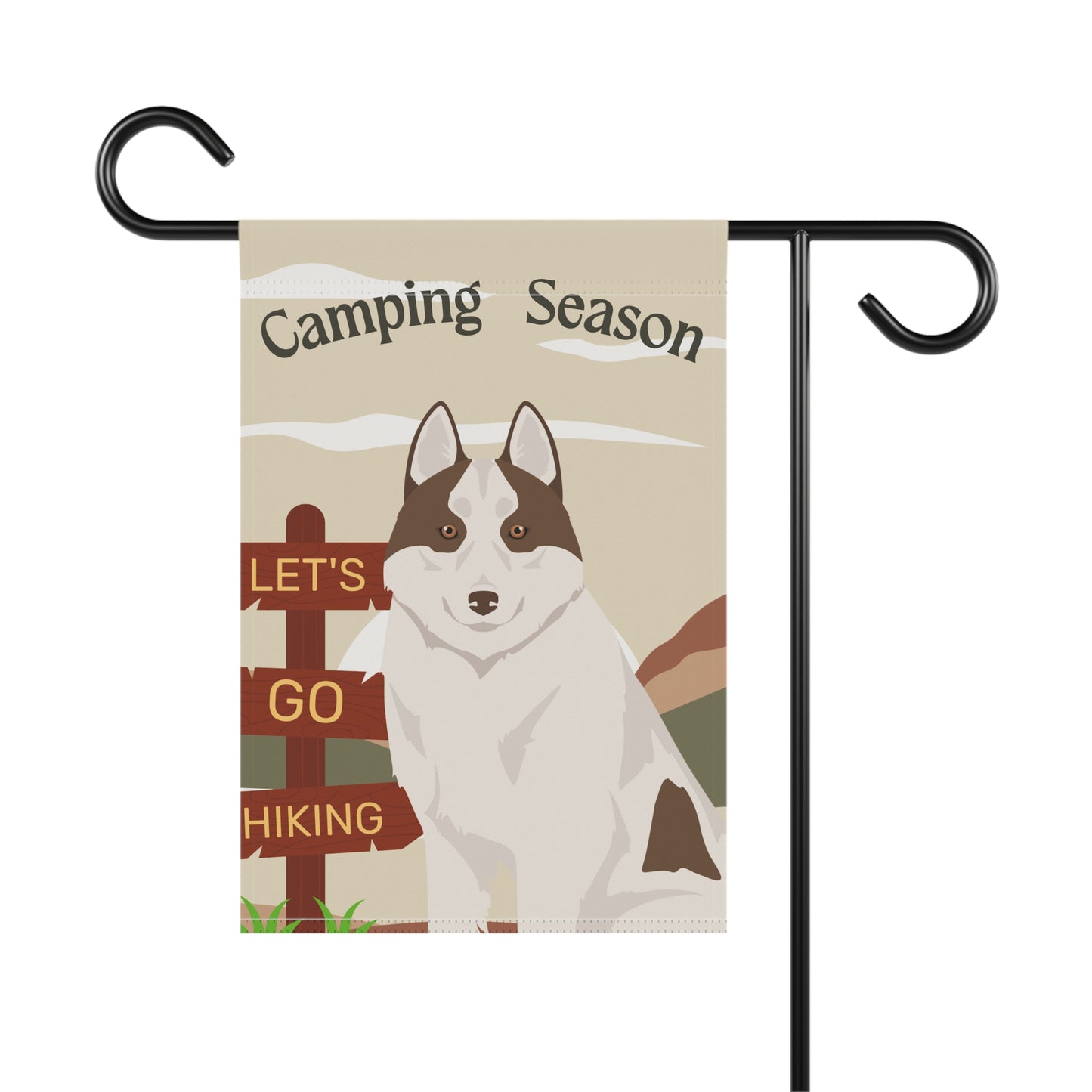Siberian Husky Dog Camping Garden Flag