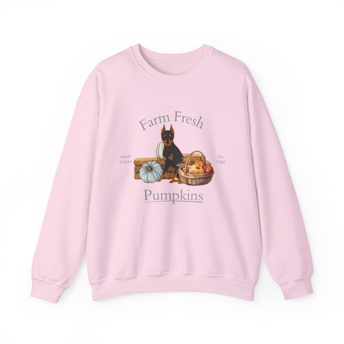 Miniature Pinscher Dog Fall Farm Fresh Unisex Heavy Blend Crewneck Sweatshirt
