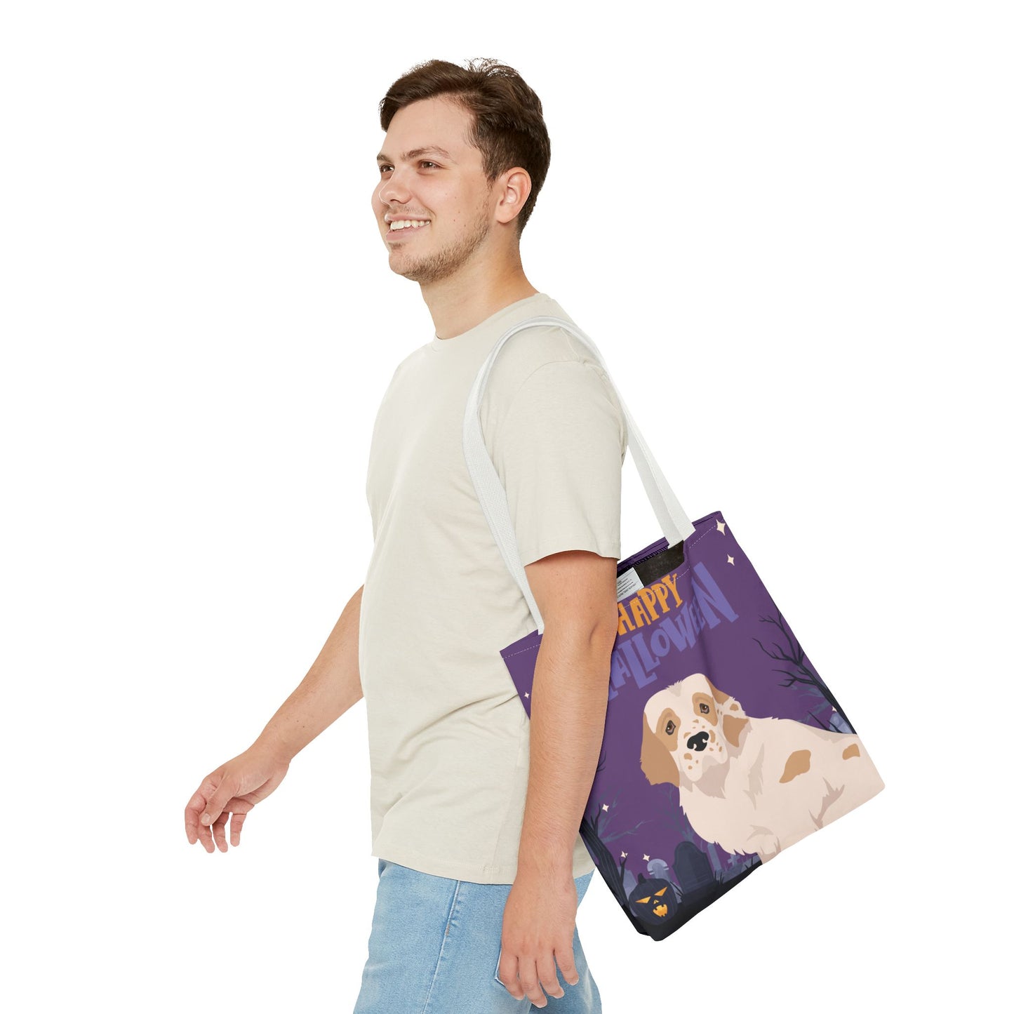 Clumber Spaniel Dog Happy Halloween Tote Bag 16x16