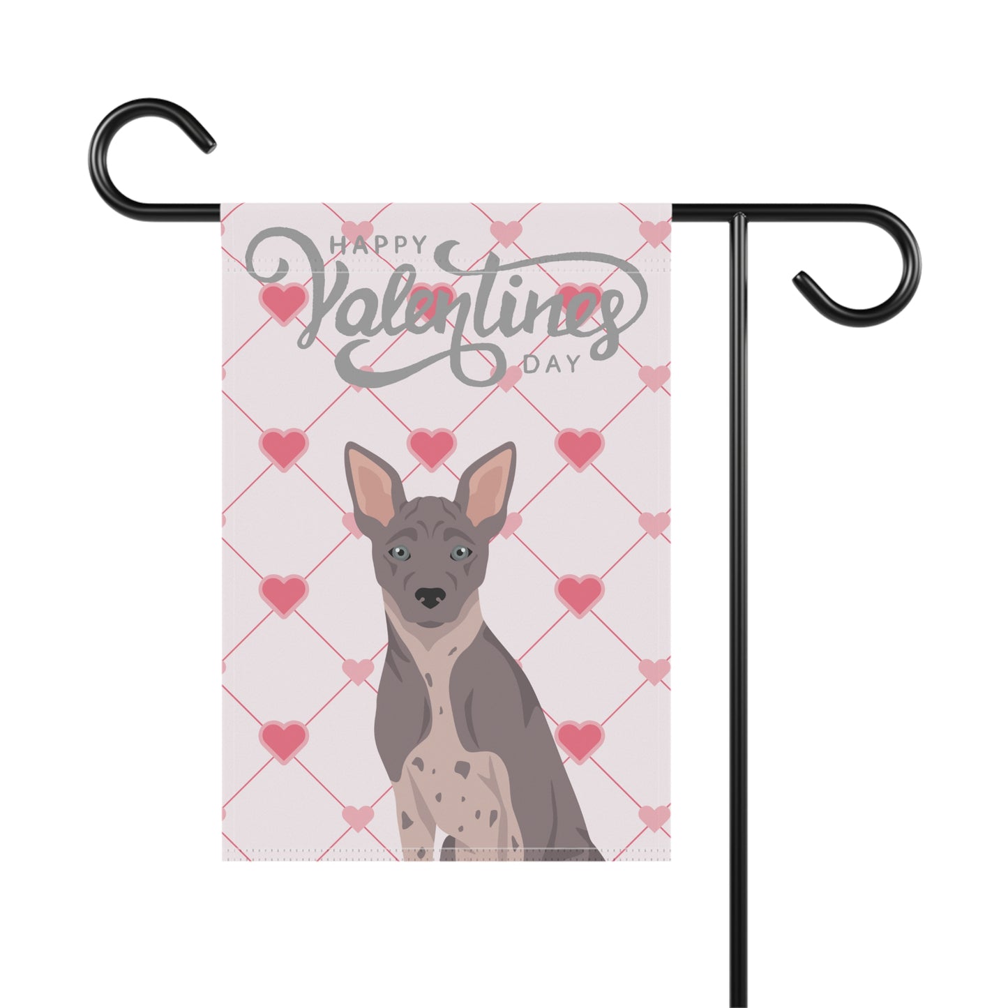 American Hairless Terrier Dog Valentines Day Garden Flag