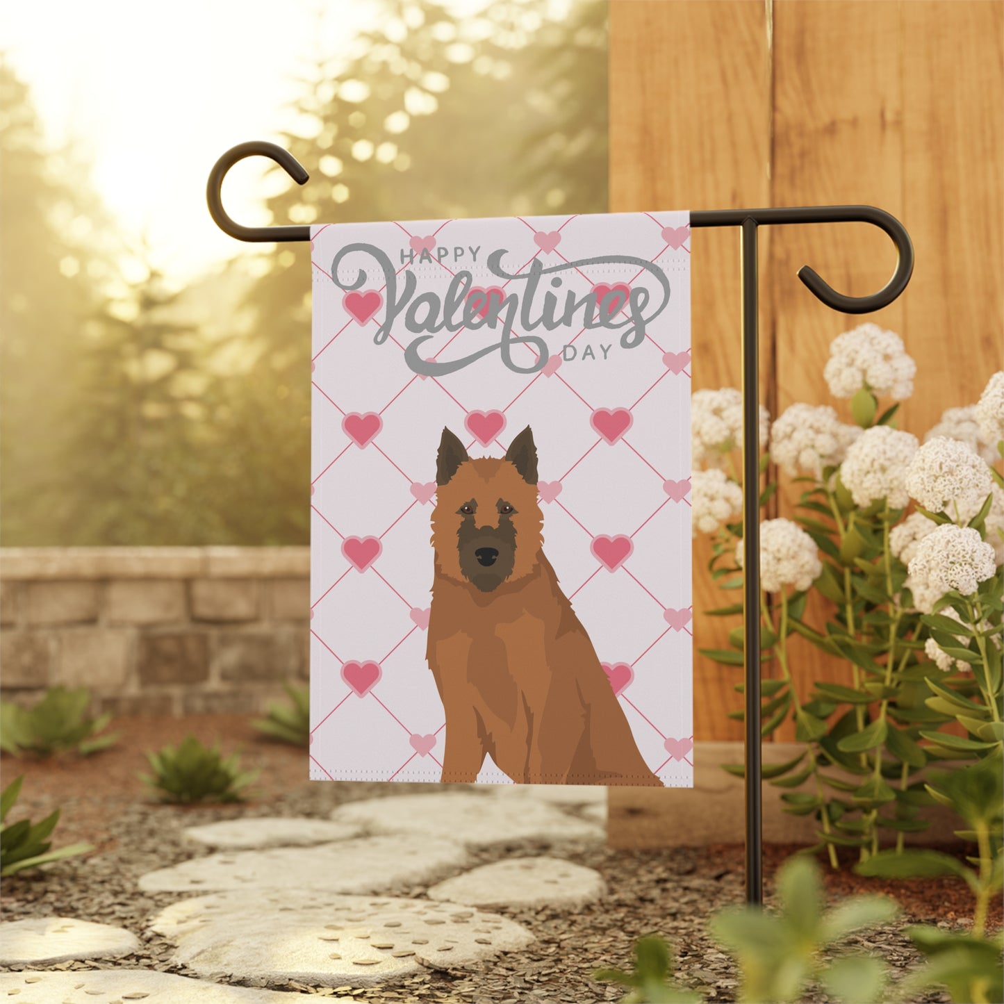 Belgian Laekenois Dog Valentines Day Garden Flag
