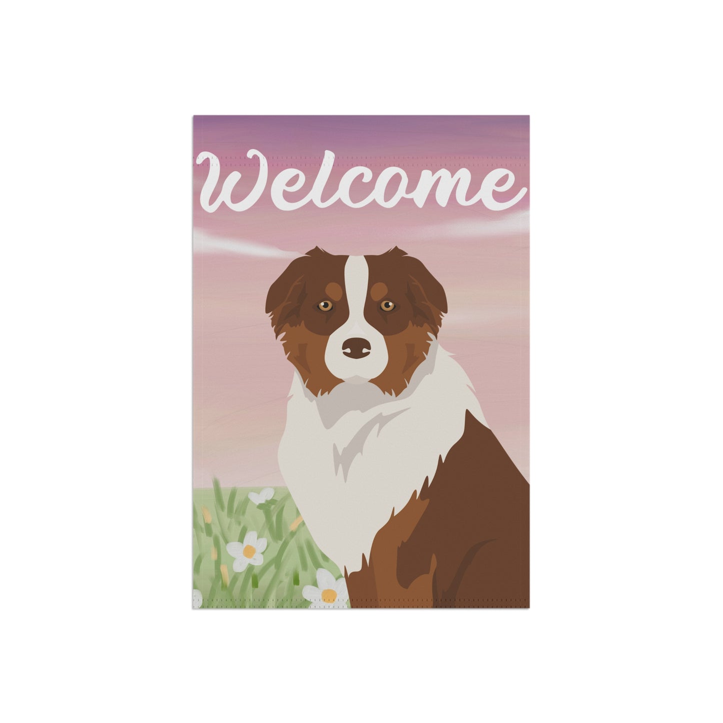 Australian Shepherd Dog Welcome Garden Flag