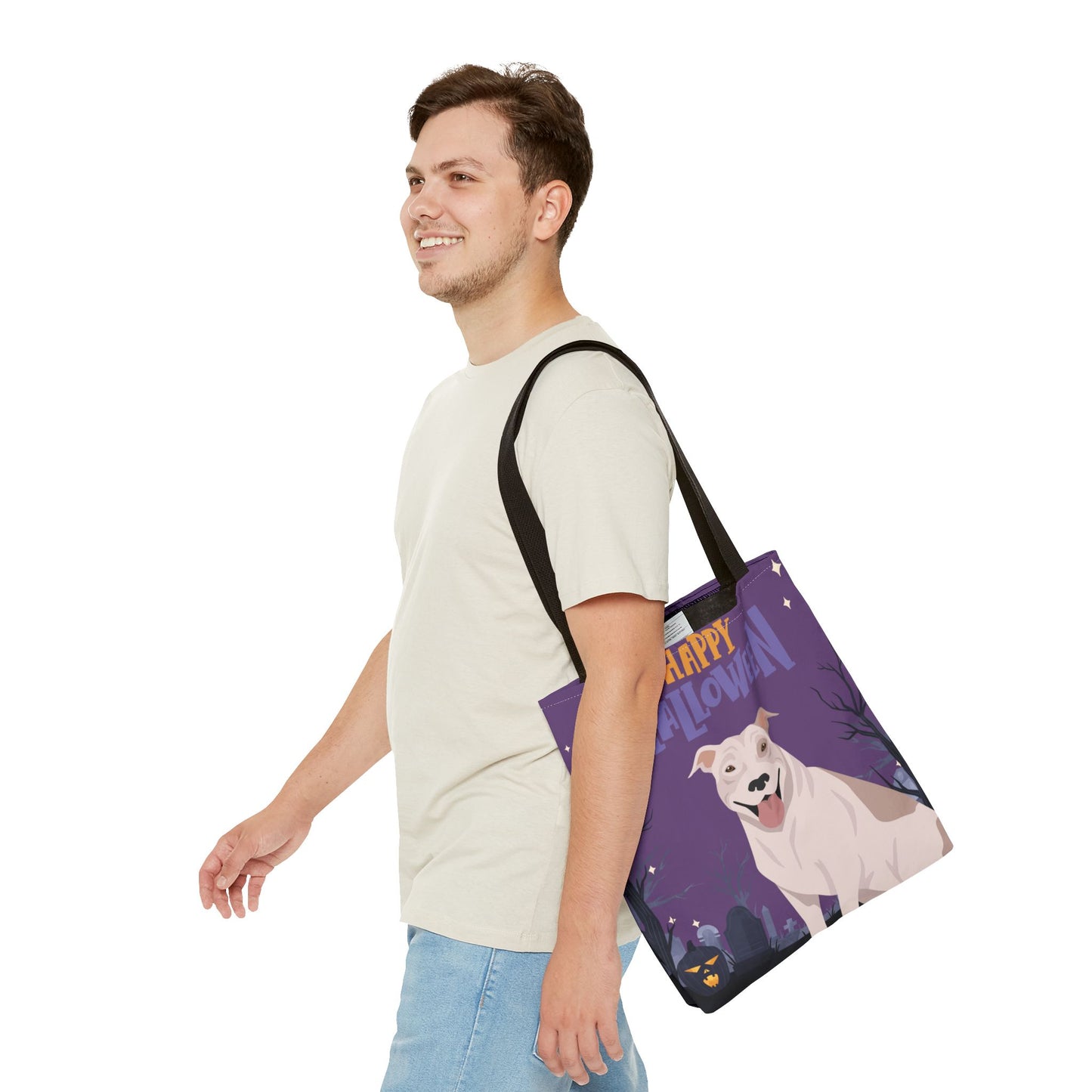 Pit Bull Dog Happy Halloween Tote Bag 16x16