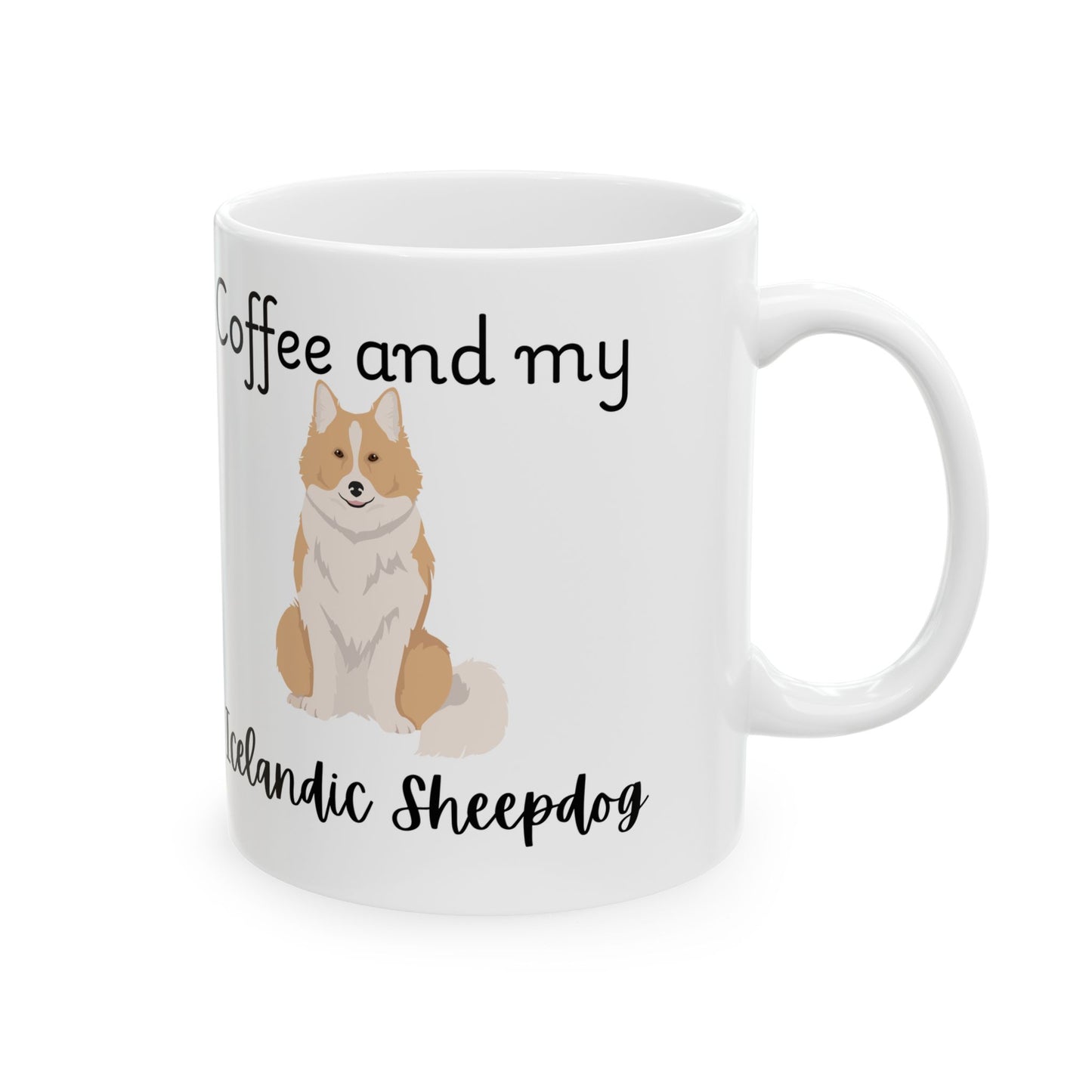 Coffee and My Icelandic Sheepdog Ceramic Mug | Dog Lover Gift, Pet Owner Cup, Cute Mug for Dog Moms, Funny Mug for Coffee Lovers
