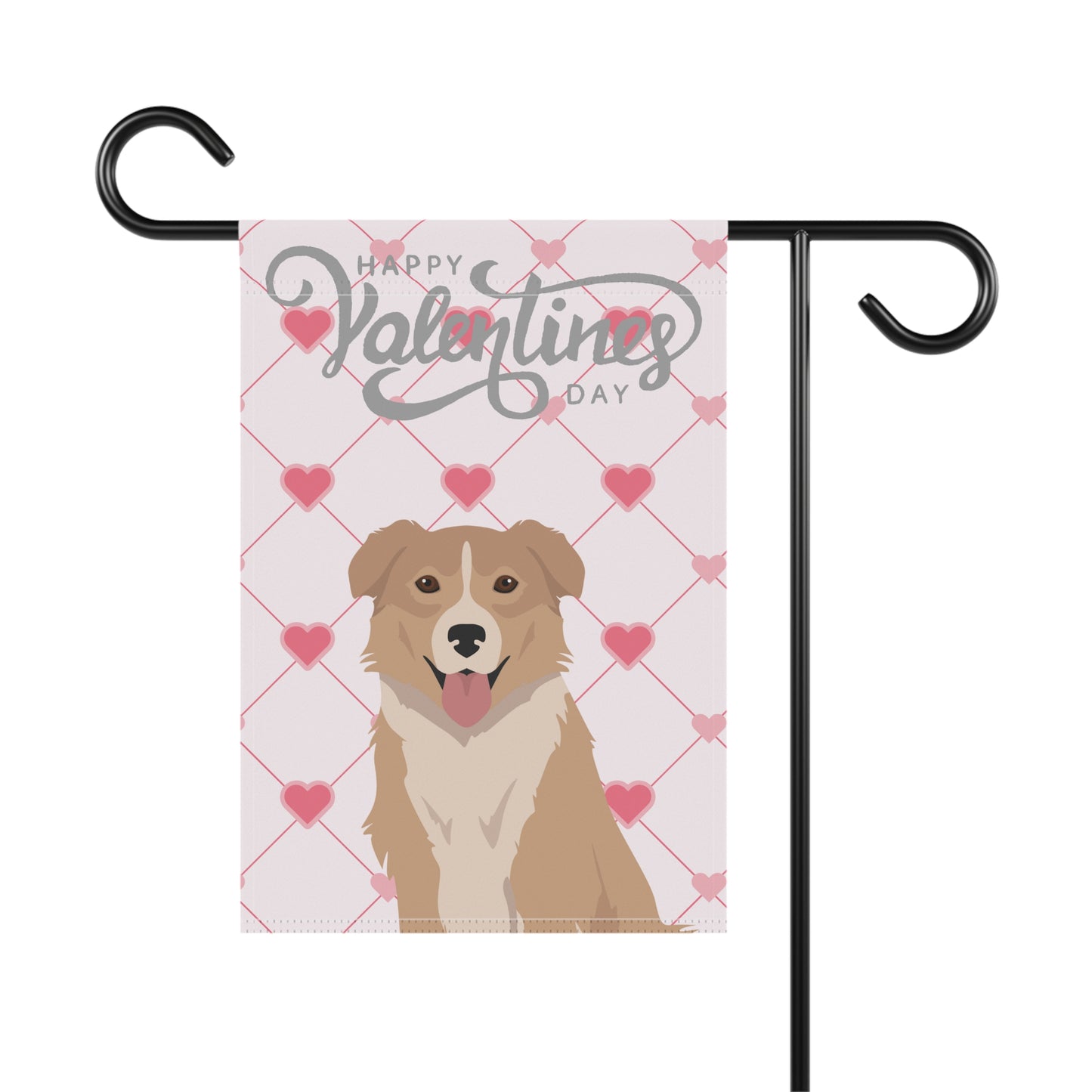 English Shepherd Dog Valentines Day Garden Flag