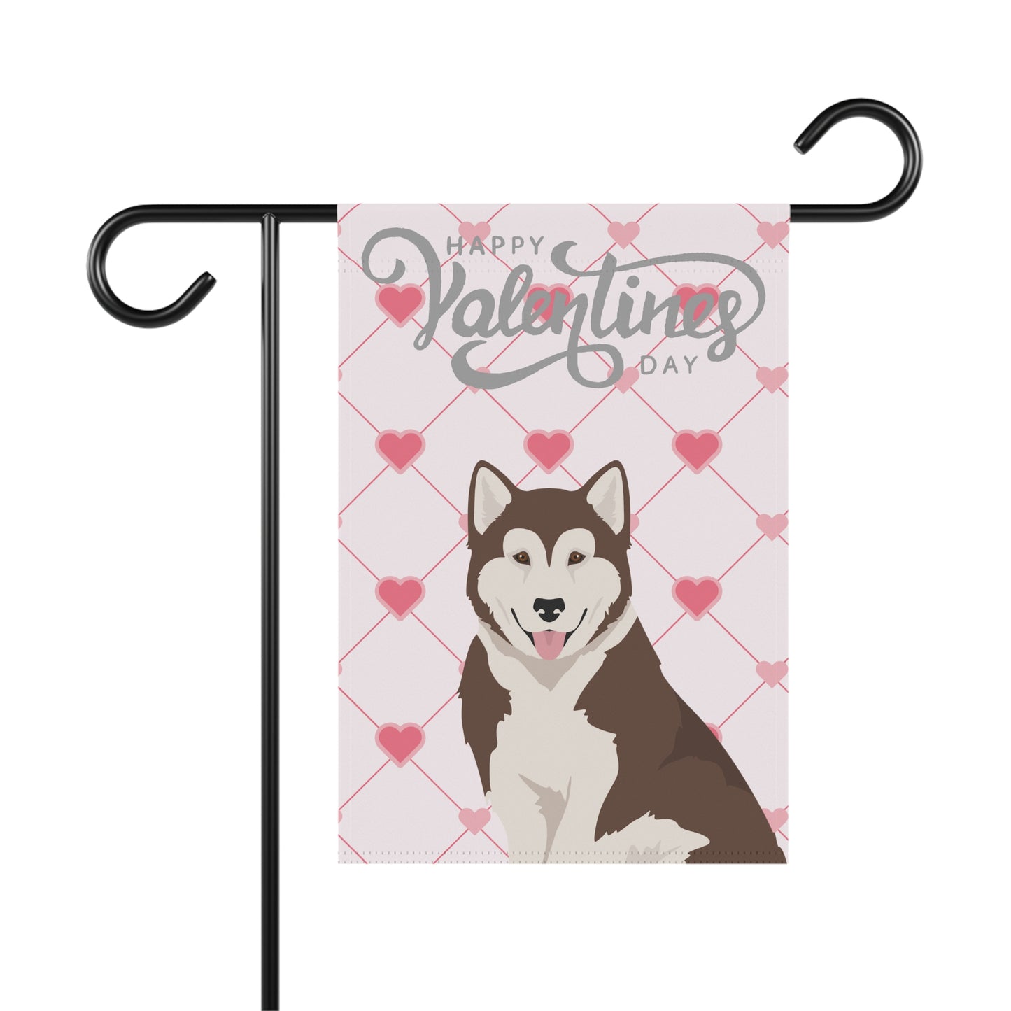 Canadian Inuit Dog Valentines Day Garden Flag