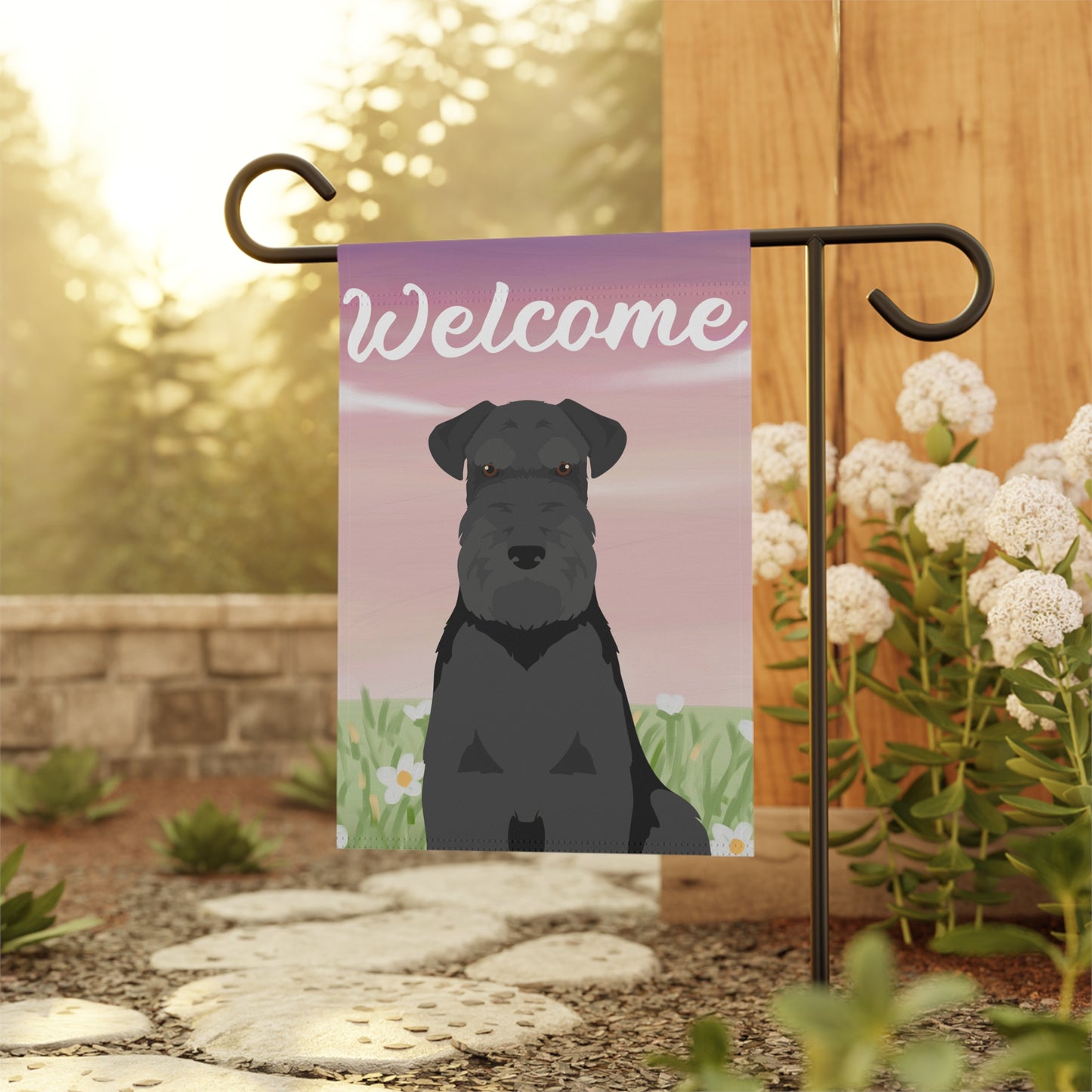 Schnauzer Dog Welcome Garden Flag