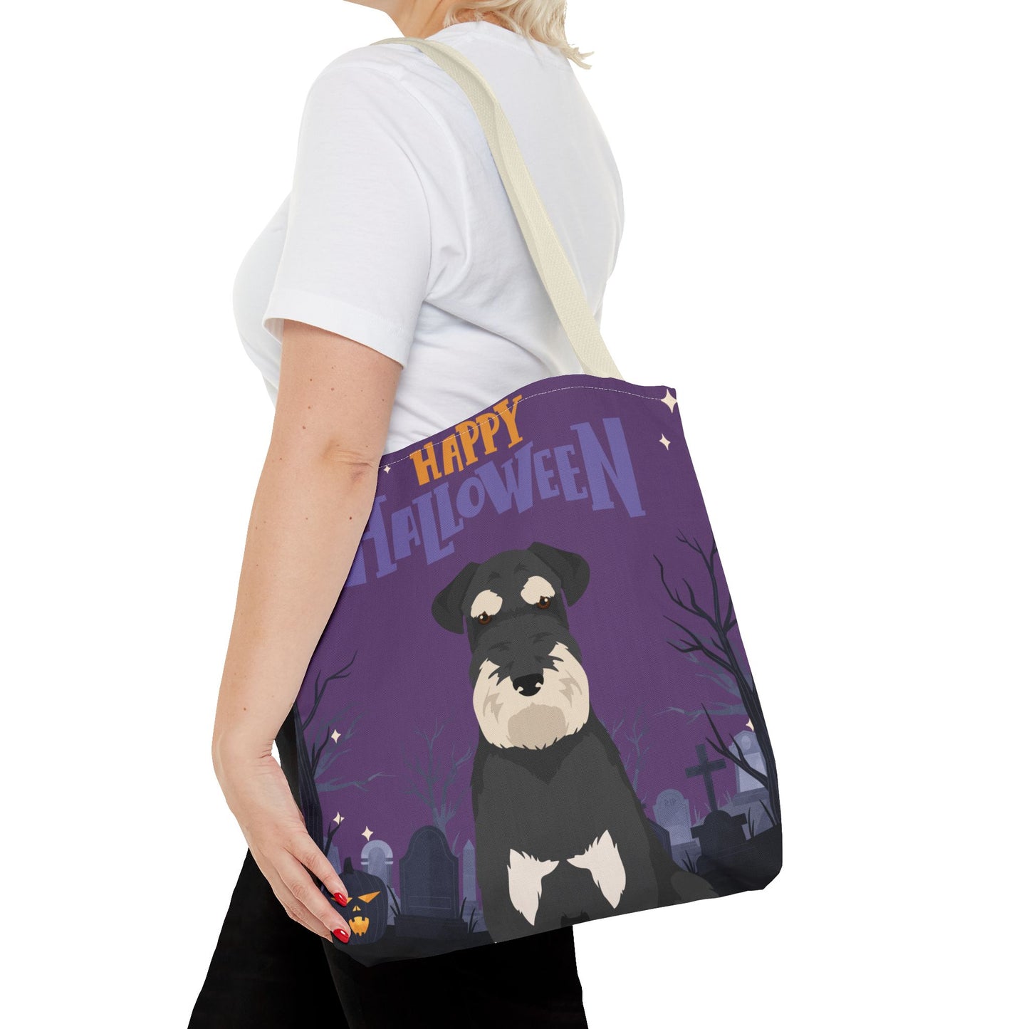 Schnauzer Dog Happy Halloween Tote Bag 16x16