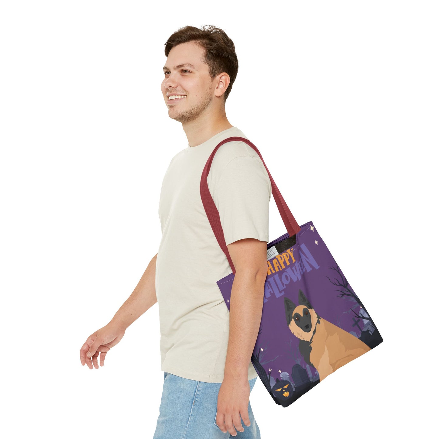 Belgain Tervuren Dog Happy Halloween Tote Bag 16x16