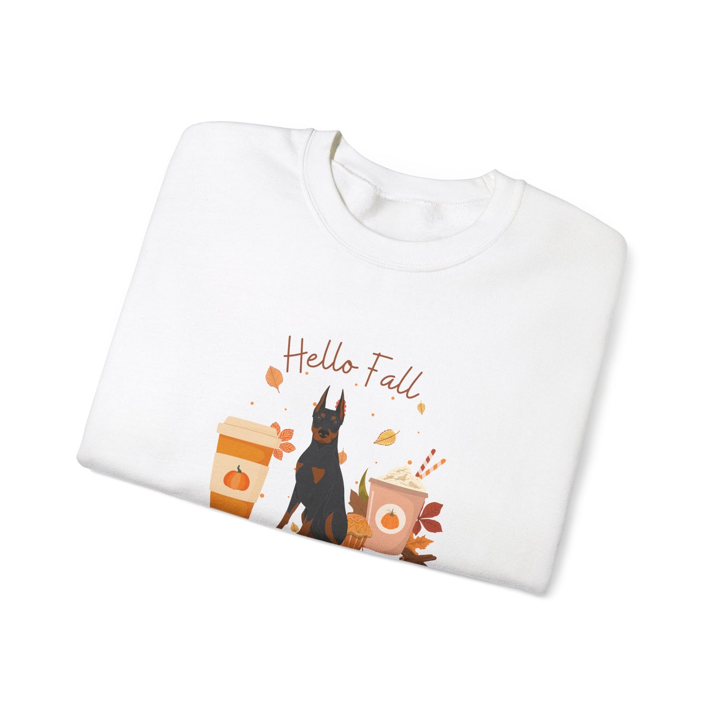 Doberman Pinscher Dog Fall Unisex Heavy Blend Crewneck Sweatshirt