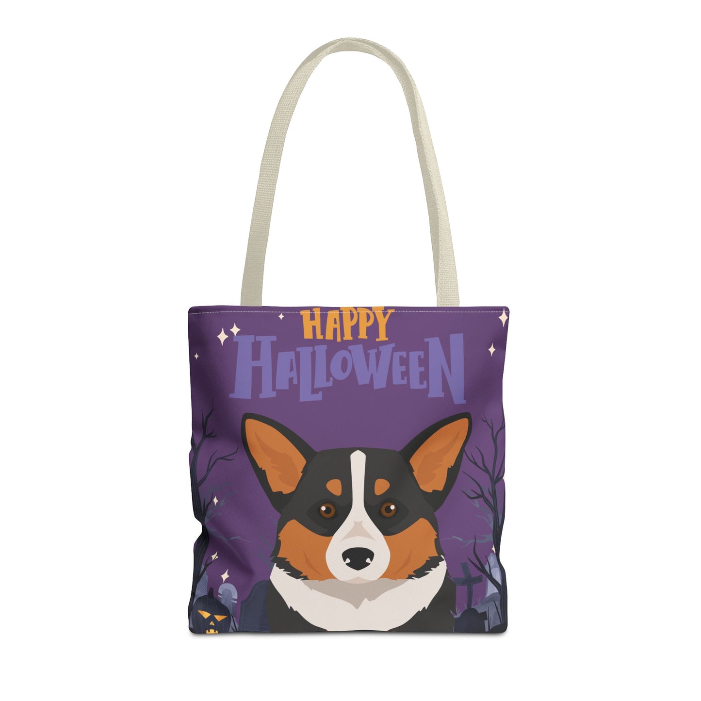 Pembroke Welsh Corgi Dog Happy Halloween Tote Bag 16x16
