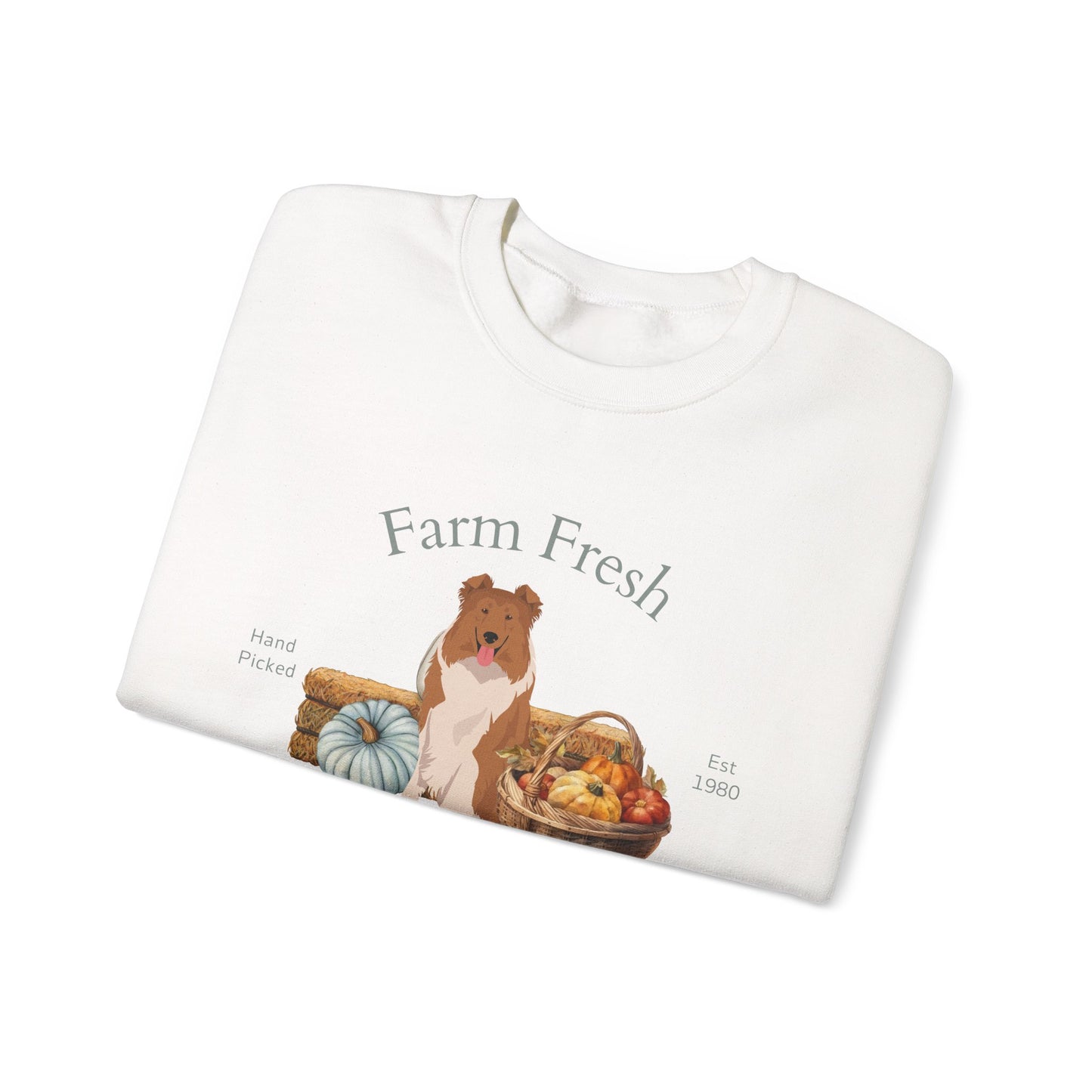 Collie Dog Fall Farm Fresh Unisex Heavy Blend Crewneck Sweatshirt
