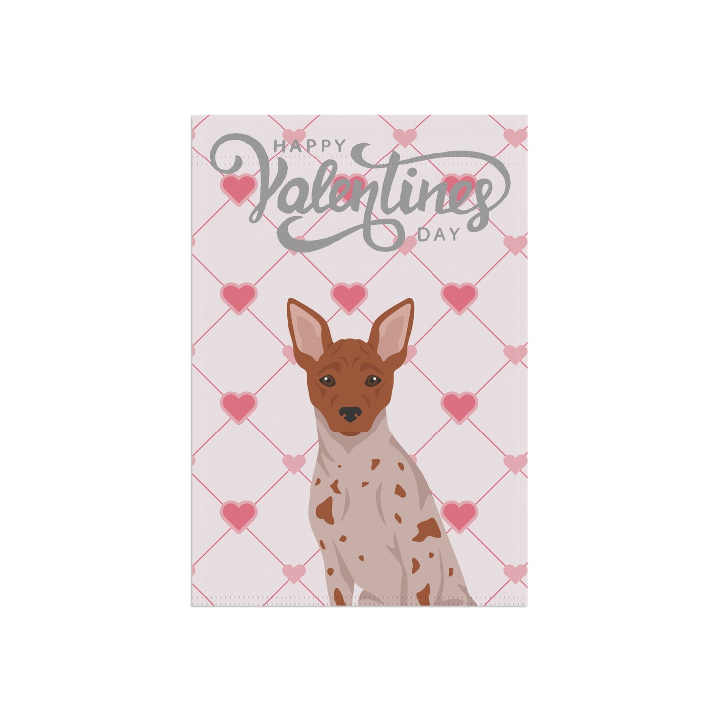 American Hairless Terrier Dog Valentines Day Garden Flag