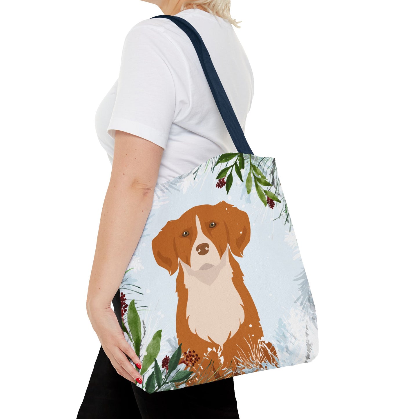 Nova Scotia Tolling Retriever Dog Christmas Holiday Tote Bag 16x16