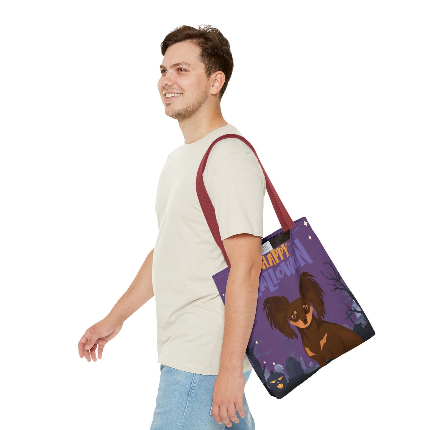 Russian Toy Terrier Dog Happy Halloween Tote Bag 16x16