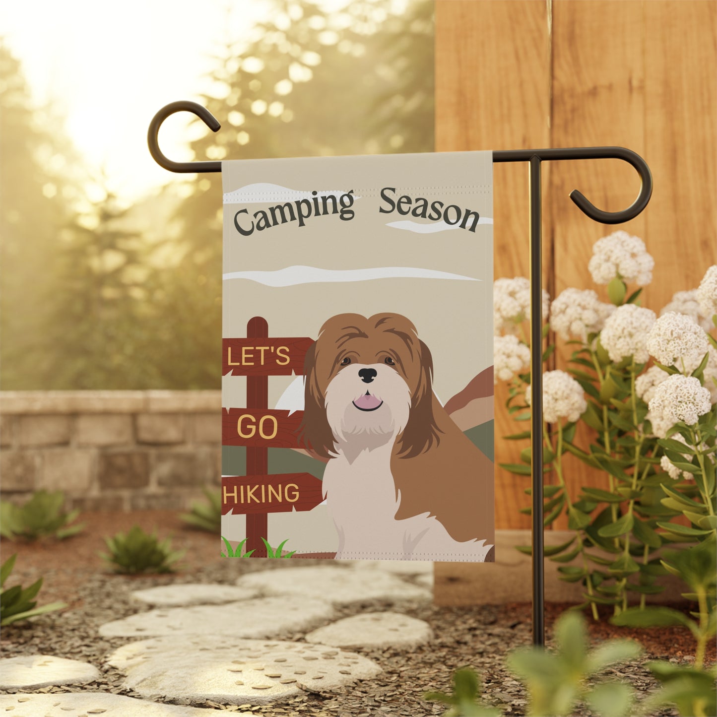 Lhasa Apso Dog Camping Garden Flag