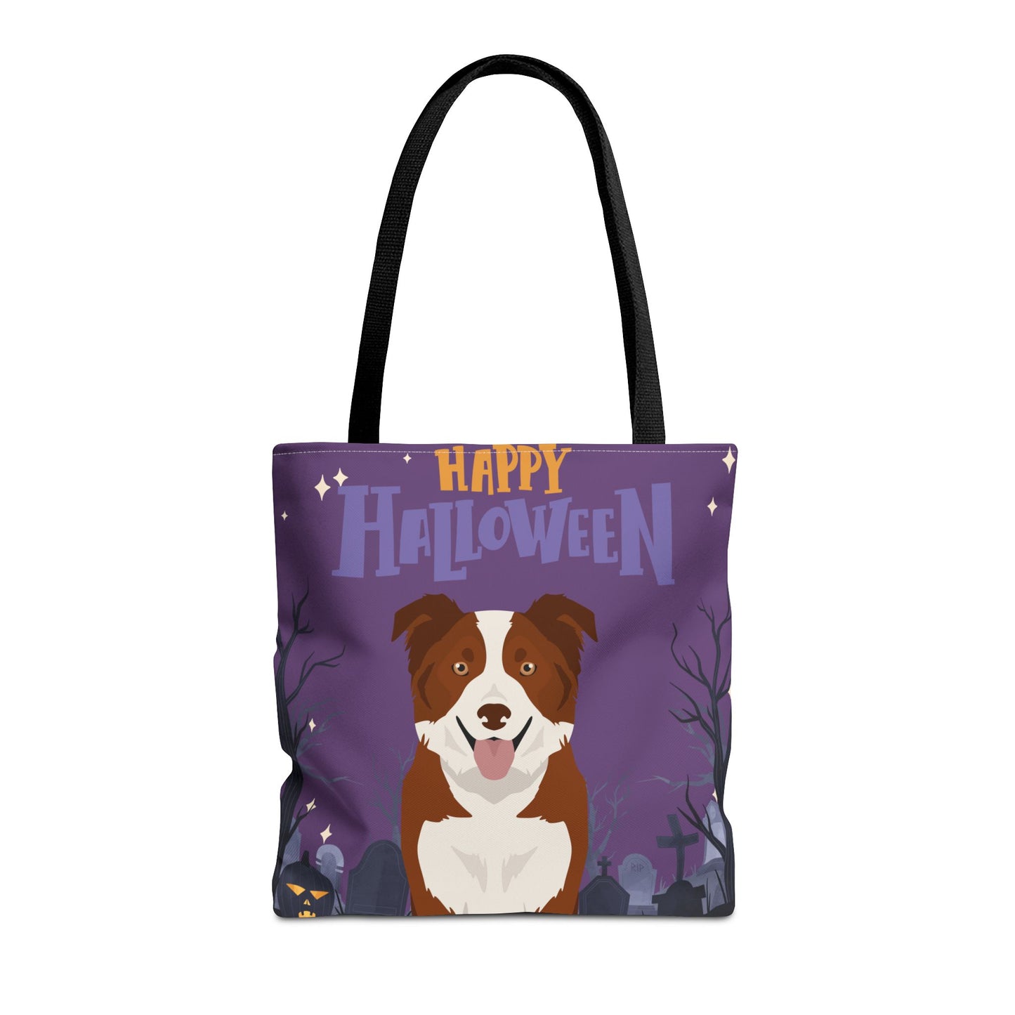 Border Collie Dog Happy Halloween Tote Bag 16x16