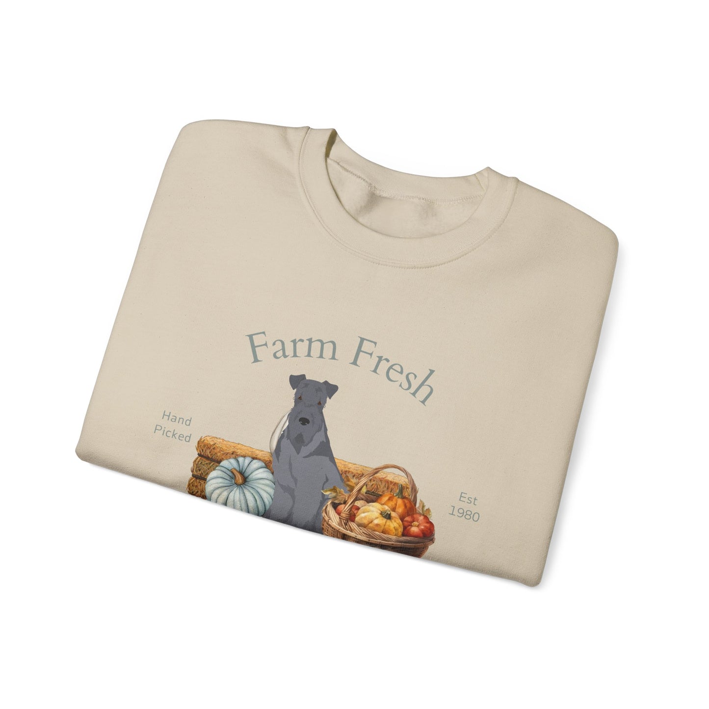 Kerry Blue Terrier Dog Fall Farm Fresh Unisex Heavy Blend Crewneck Sweatshirt
