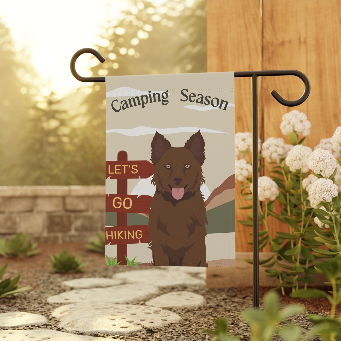 Mudi Dog Camping Garden Flag