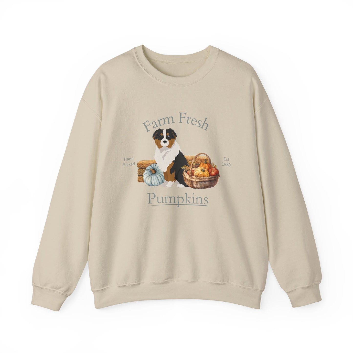 Australian Shepherd Dog Fall Farm Fresh Unisex Heavy Blend Crewneck Sweatshirt