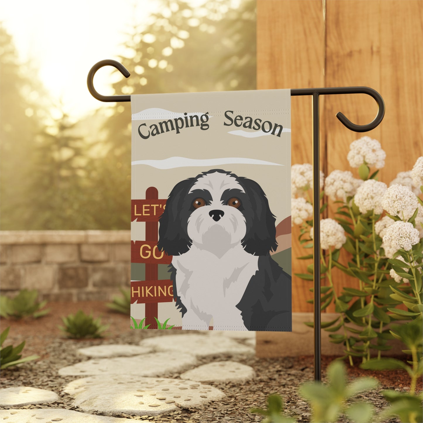 Shih Tzu Dog Camping Garden Flag