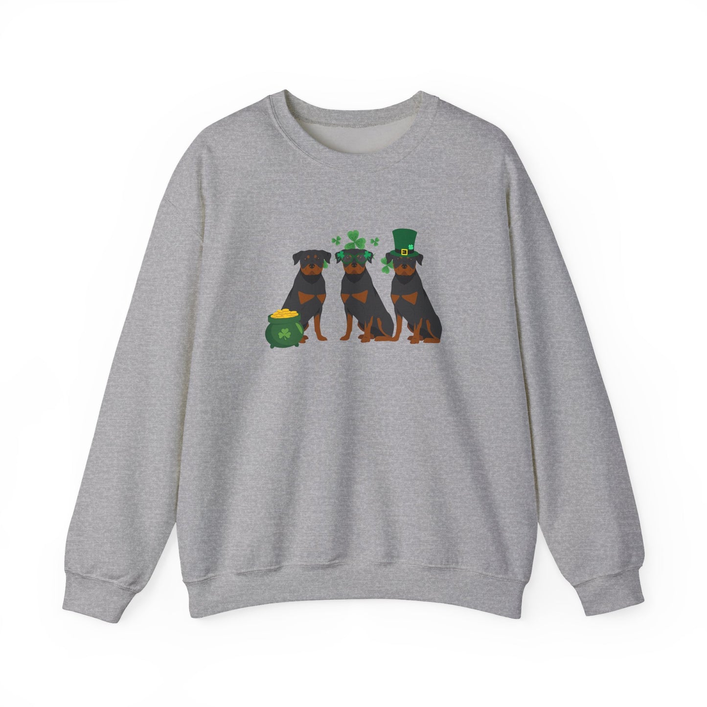 Rottweiler Dog St Patricks Day Unisex Heavy Blend Crewneck Sweatshirt, St Pattys day, Cute Dog Mom Gift