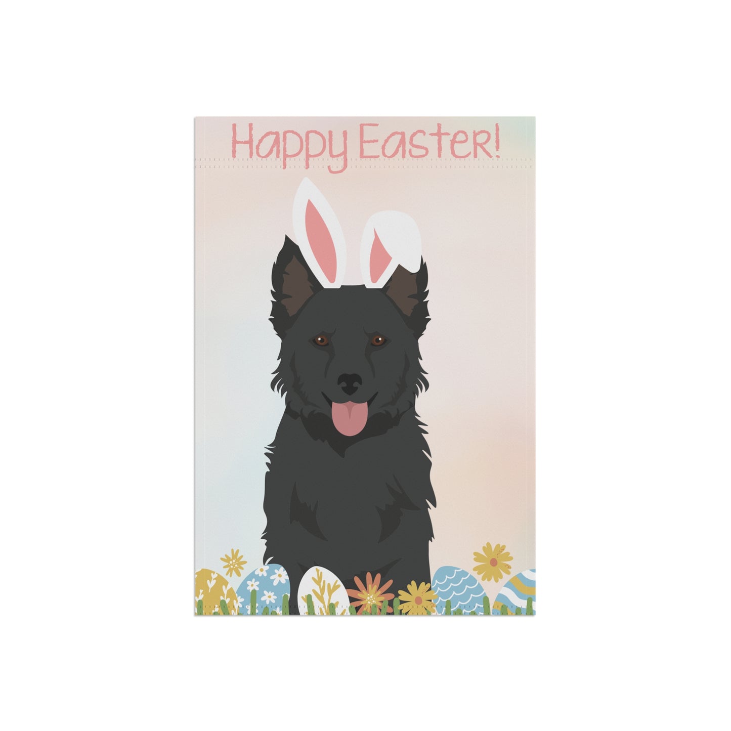 Mudi Dog Happy Easter Garden Flag