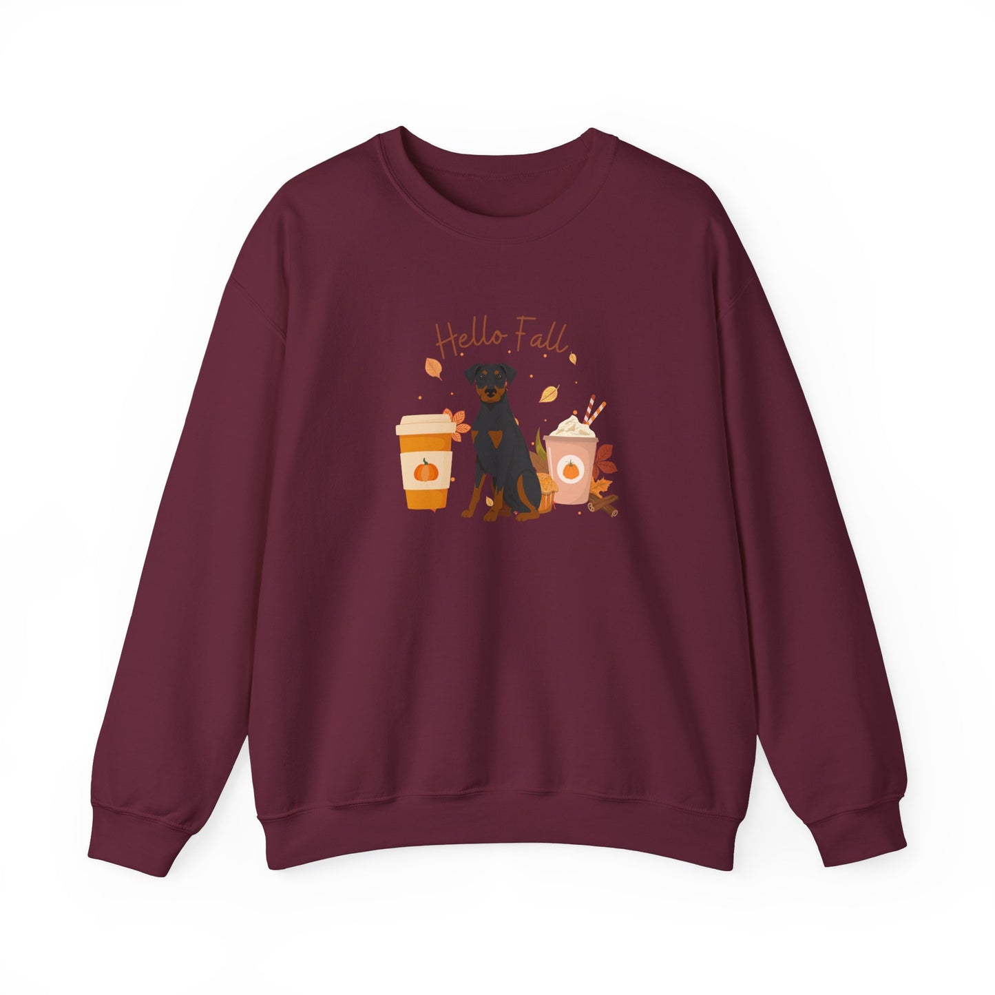 Doberman Pinscher Dog Fall Unisex Heavy Blend Crewneck Sweatshirt