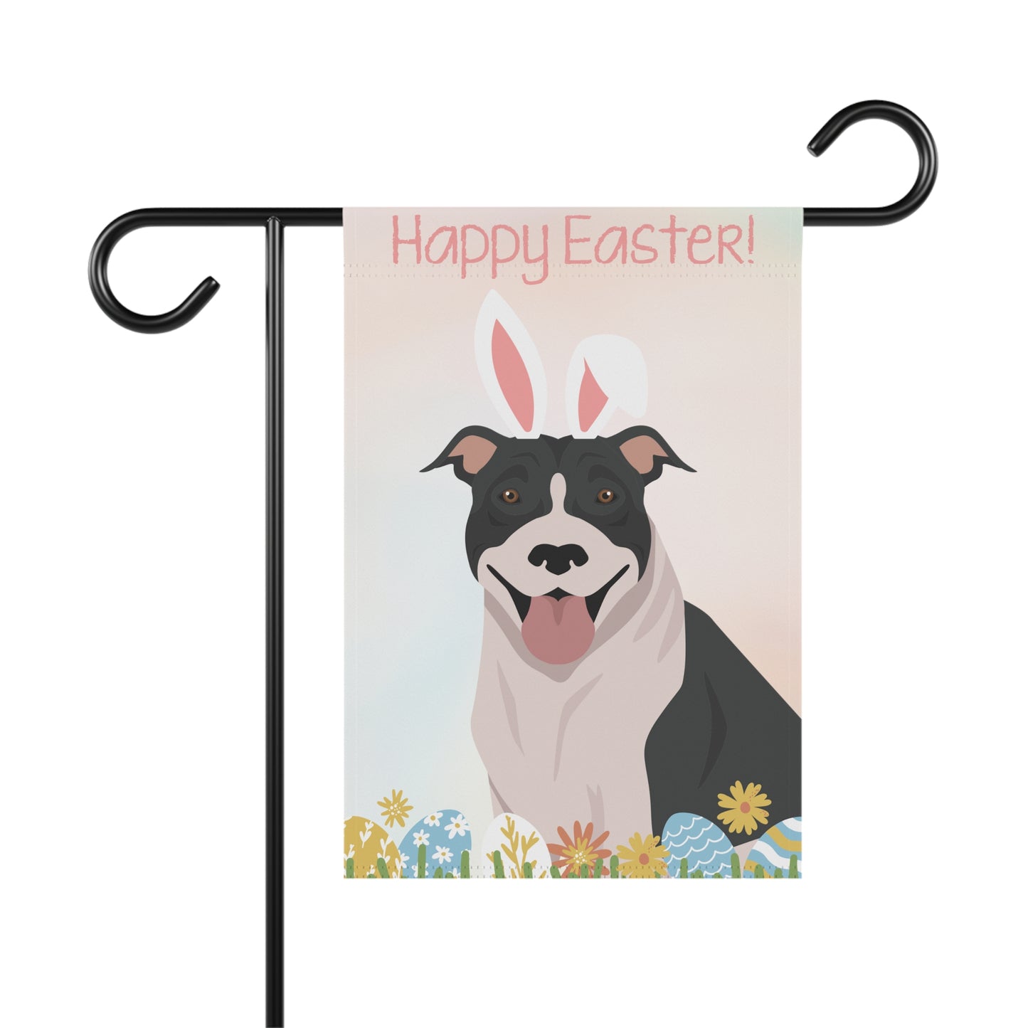 American Pitbull Terrier Dog Happy Easter Garden Flag