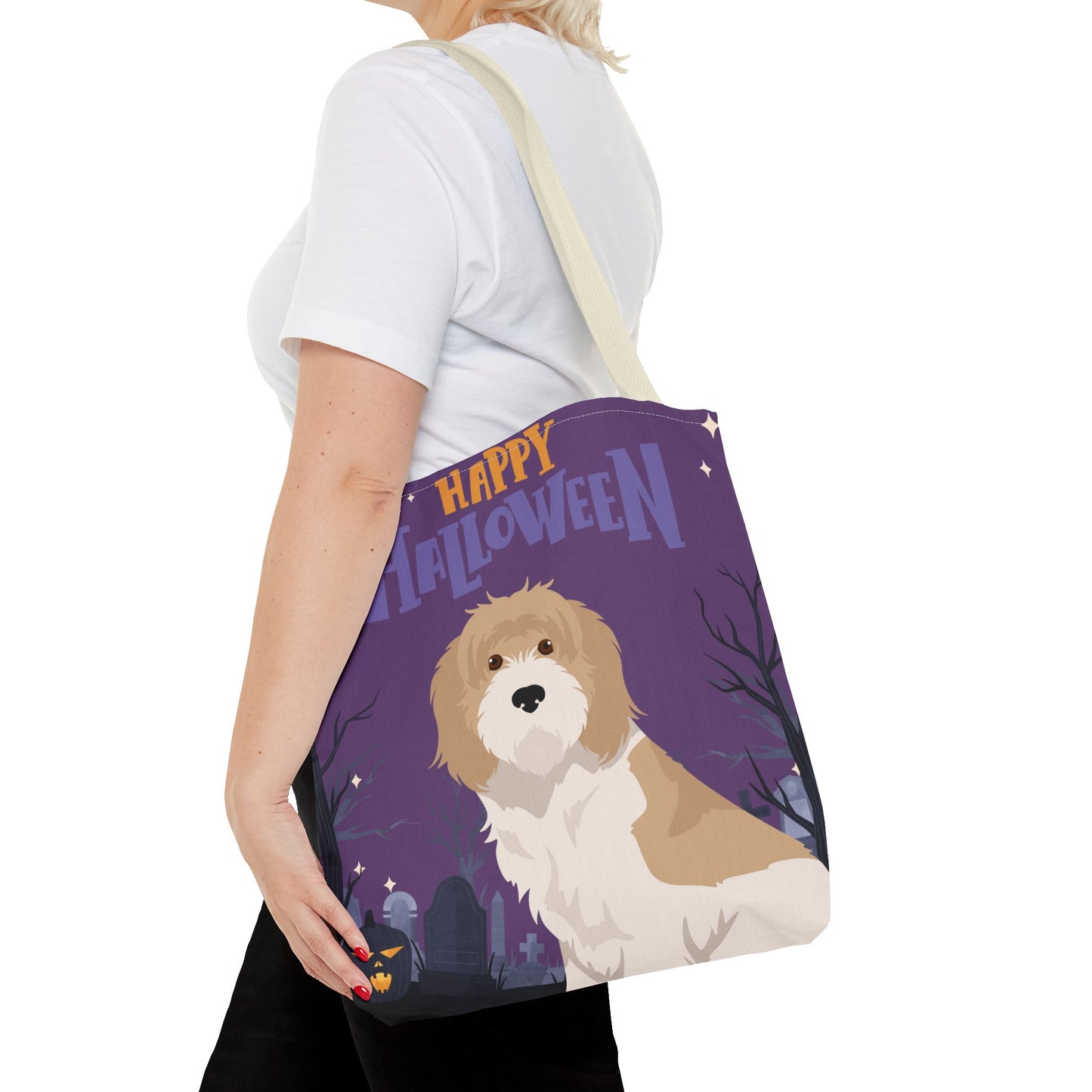 Grand Basset Griffon Vendeen Dog Happy Halloween Tote Bag 16x16