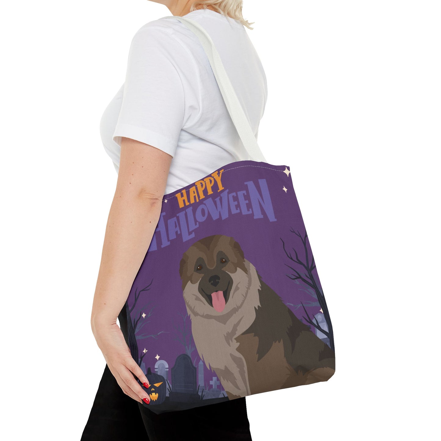 Caucasian Shepherd Dog Happy Halloween Tote Bag 16x16
