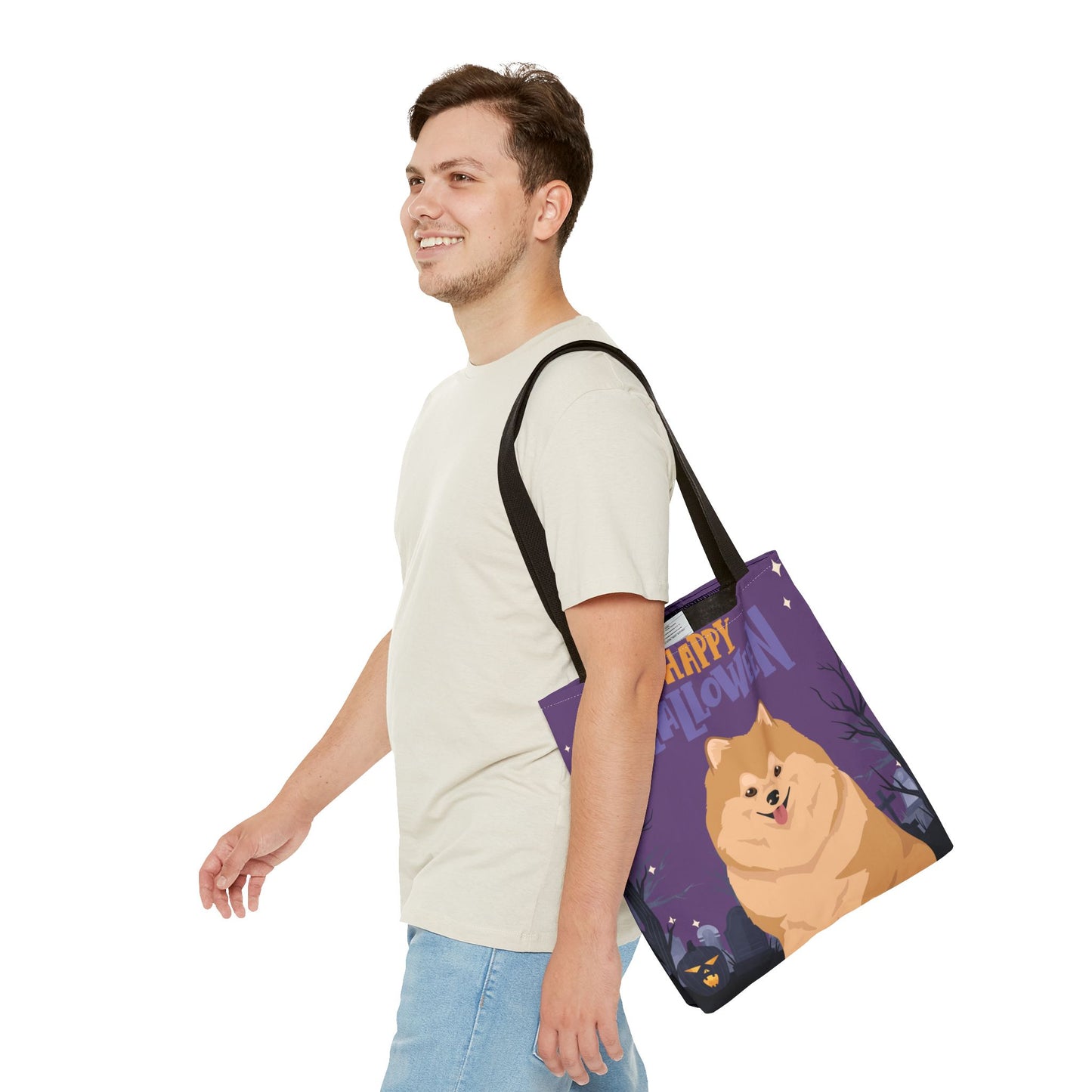 Pomeranian Dog Happy Halloween Tote Bag 16x16