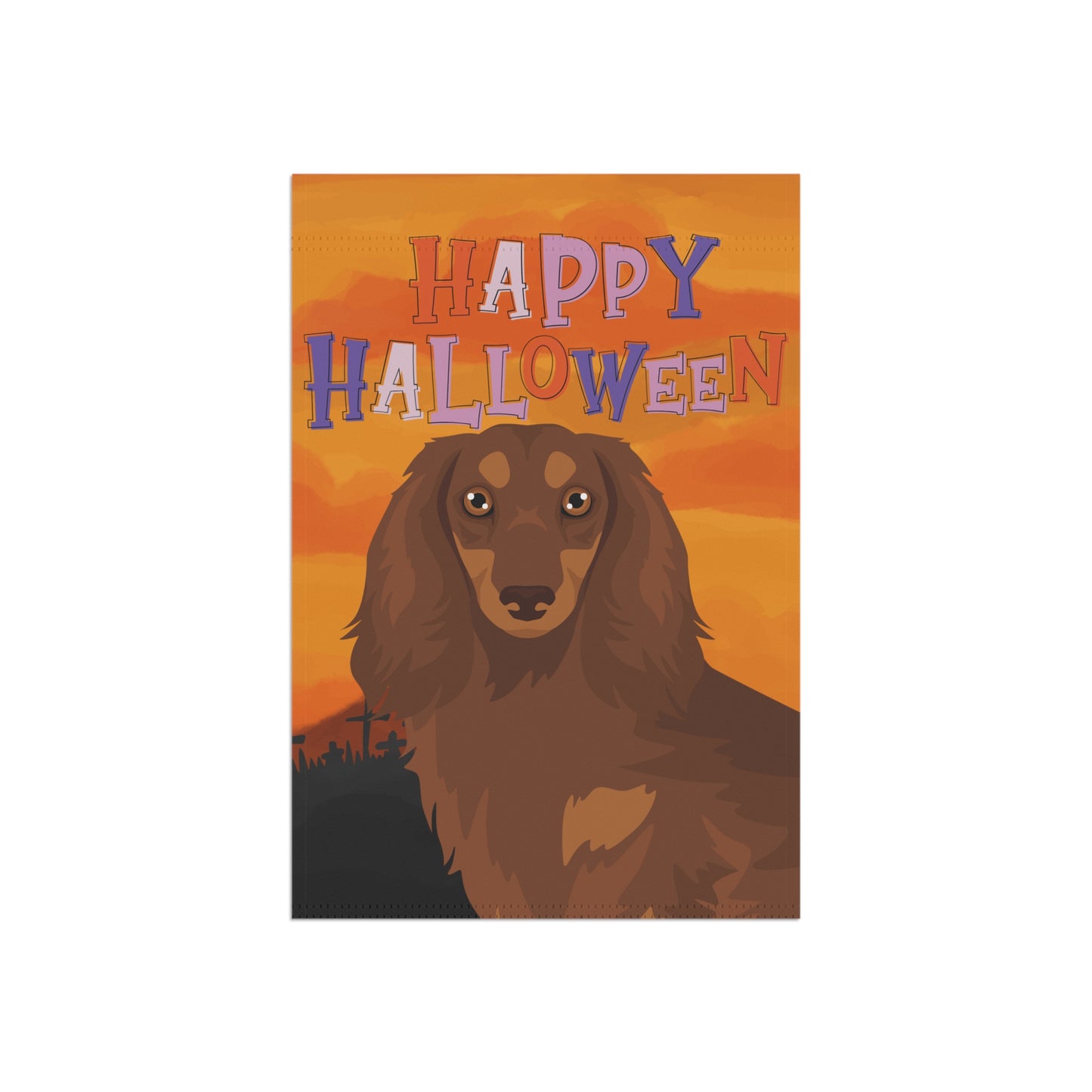 Dachshund Dog Halloween Garden Flag