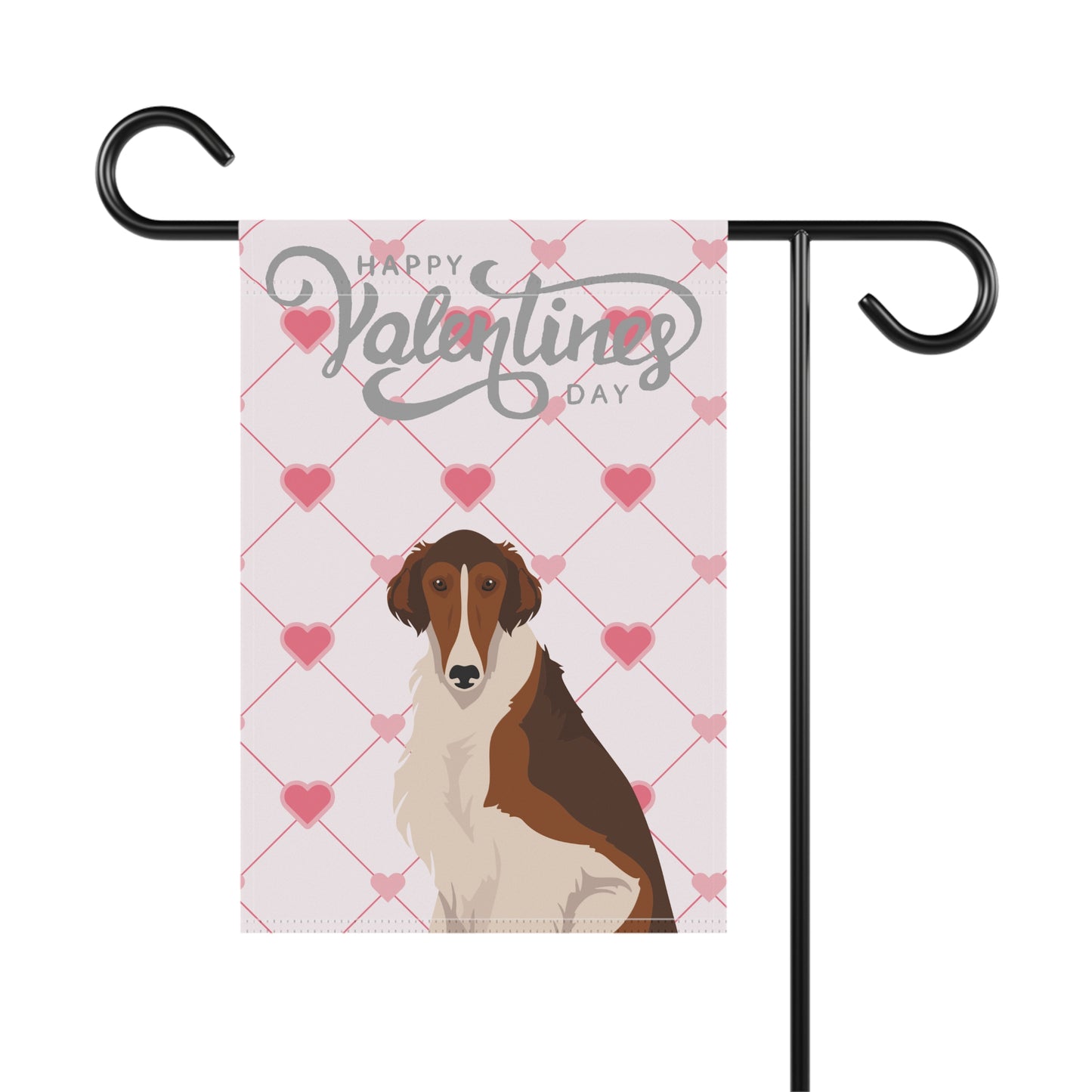 Borzoi Dog Valentines Day Garden Flag