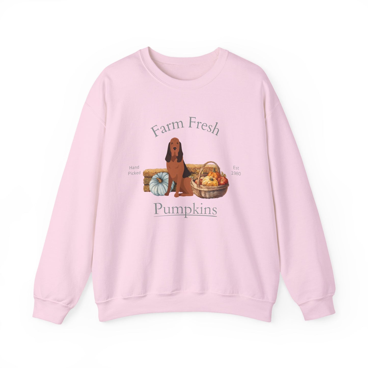 Bloodhound Dog Fall Farm Fresh Unisex Heavy Blend Crewneck Sweatshirt